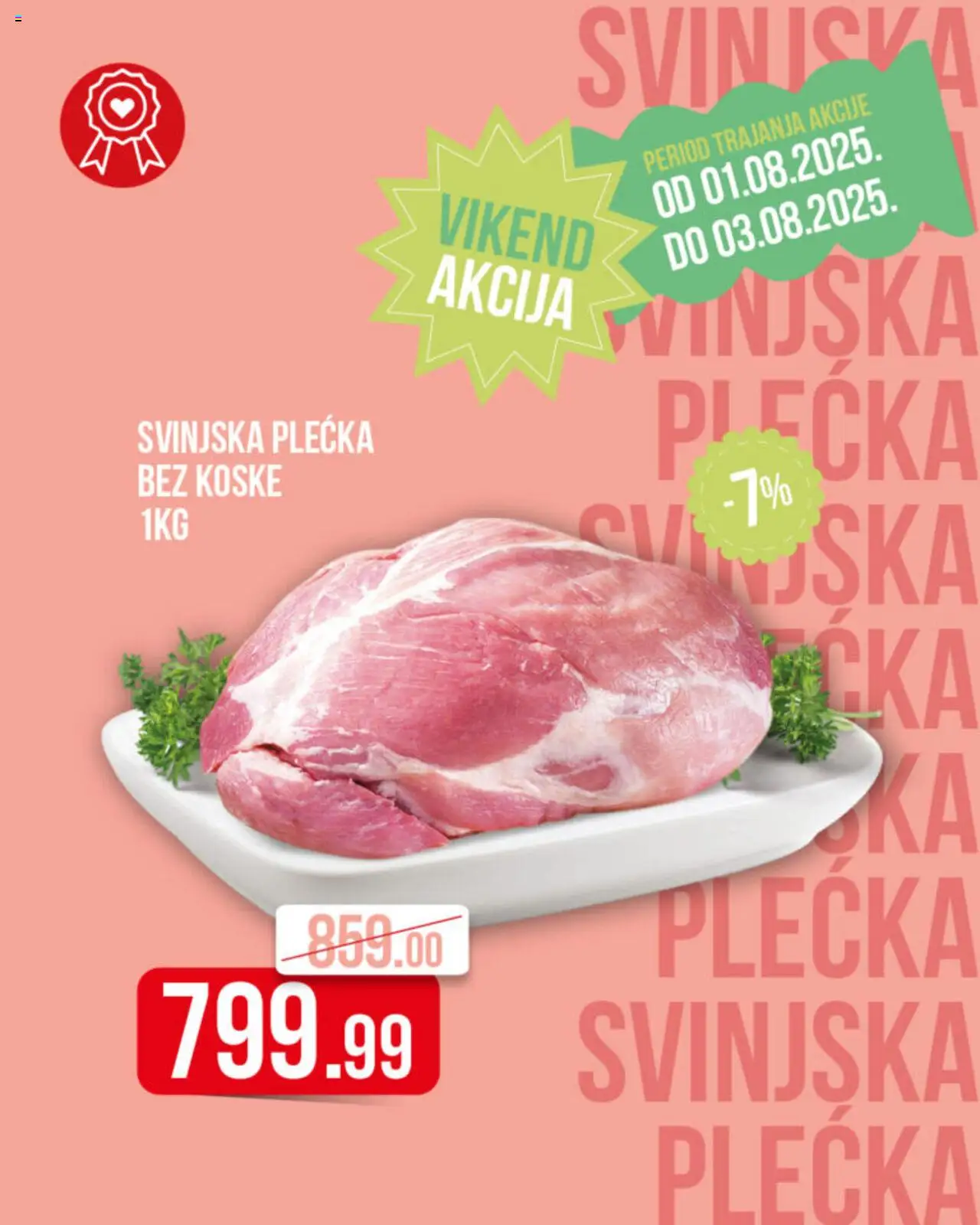Metalac Proleter katalog - važi od 01.08.2025 | Strana: 3 | Proizvode: Svinjska plećka