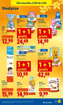 Pogląd oferty "Kinder Czekolada, 150 g" - ważna od 02.04.2026 | Strona: 51