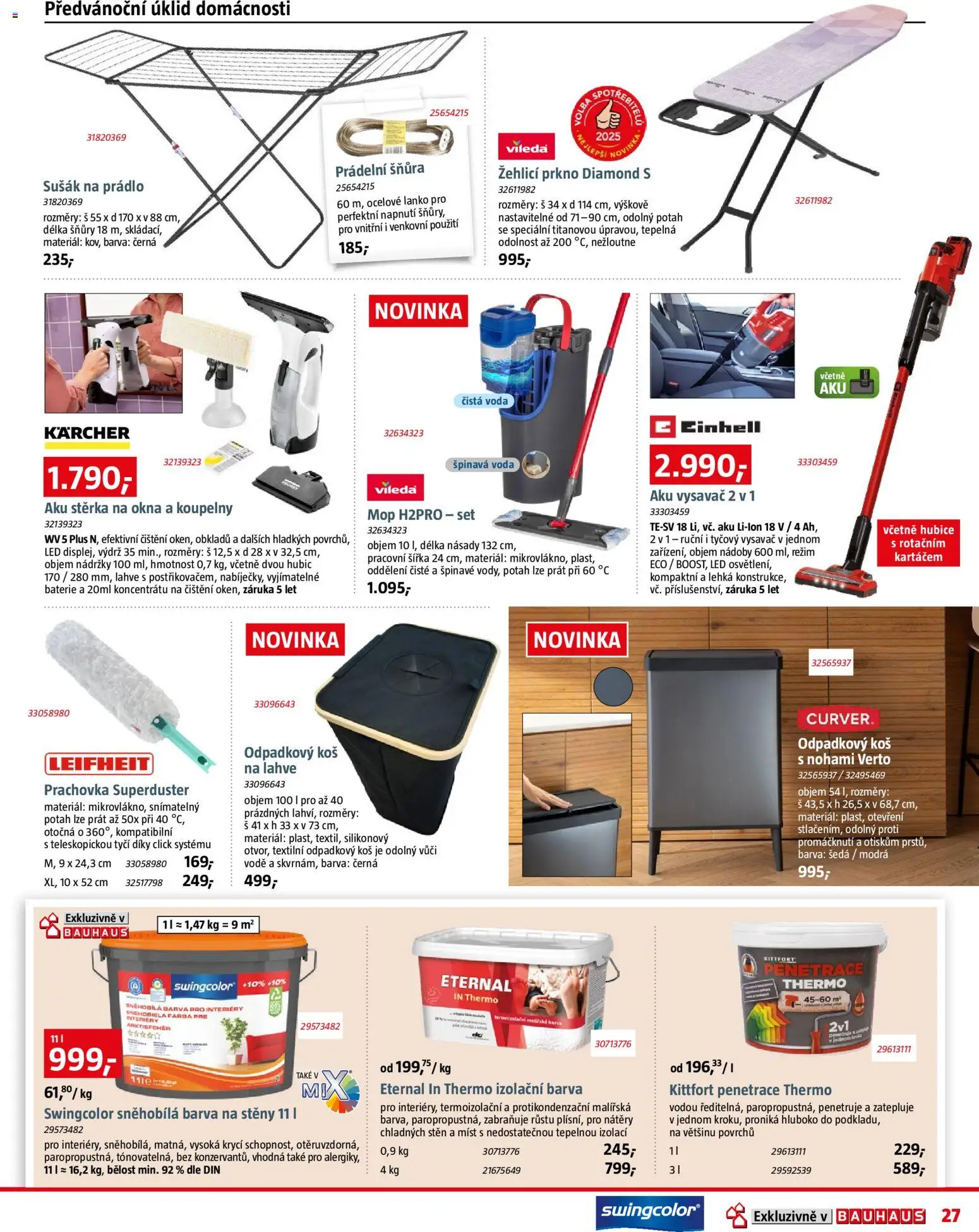 Bauhaus leták od 05.12.2025 | Strana: 27 | Produkty: Voda, Vysavač, Odpadkový koš, LED