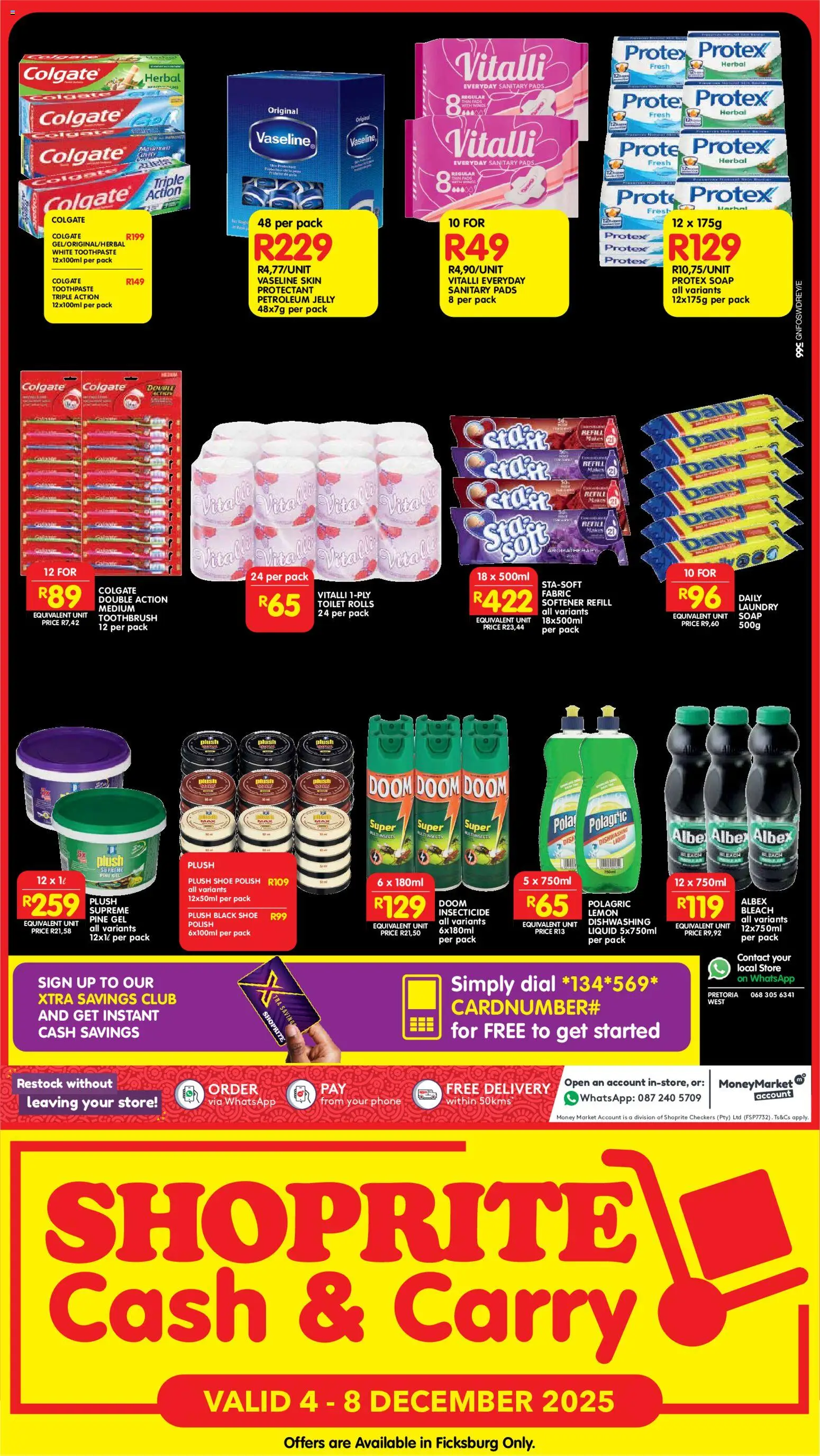 New Shoprite catalogue – valid from 04.12.2025 | Page: 3 | Products: Phone, Pads, Petroleum jelly, Toothbrush