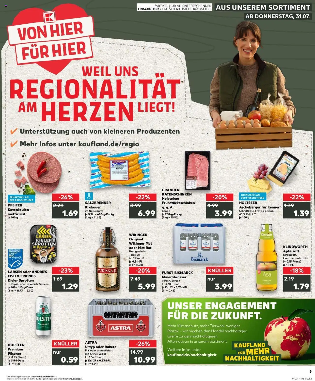 Kaufland prospekt Oststeinbek	 - gültig ab dem 03.08.2025 | Seite: 20 | Produkte: Rapsöl, Pils, Apfelsaft, Mineralwasser