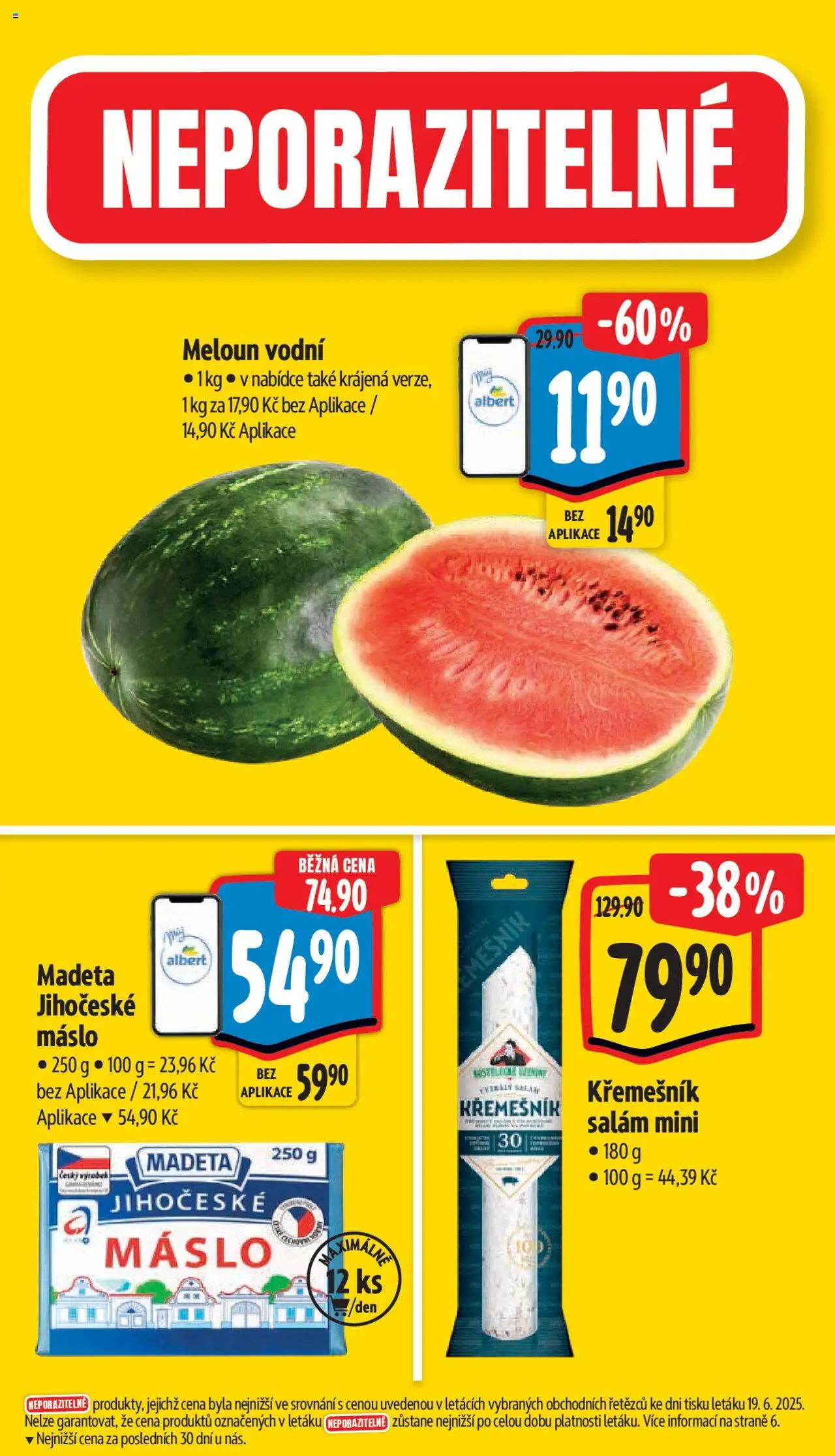 Albert leták - Supermarket od 25.06.2025 | Strana: 3 | Produkty: Máslo, Salám, Madeta Jihočeské máslo, Jihočeské máslo