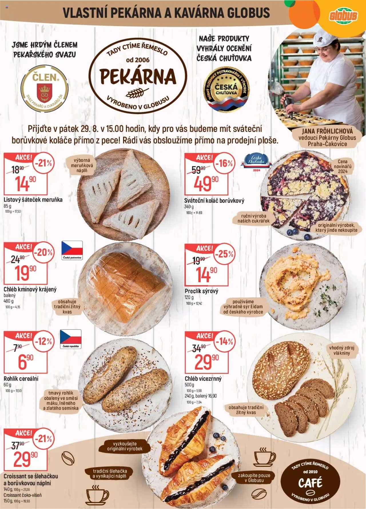 Globus leták od 27.08.2025 | Strana: 6 | Produkty: Šlehačka, Eidam, Pekárna, Croissant