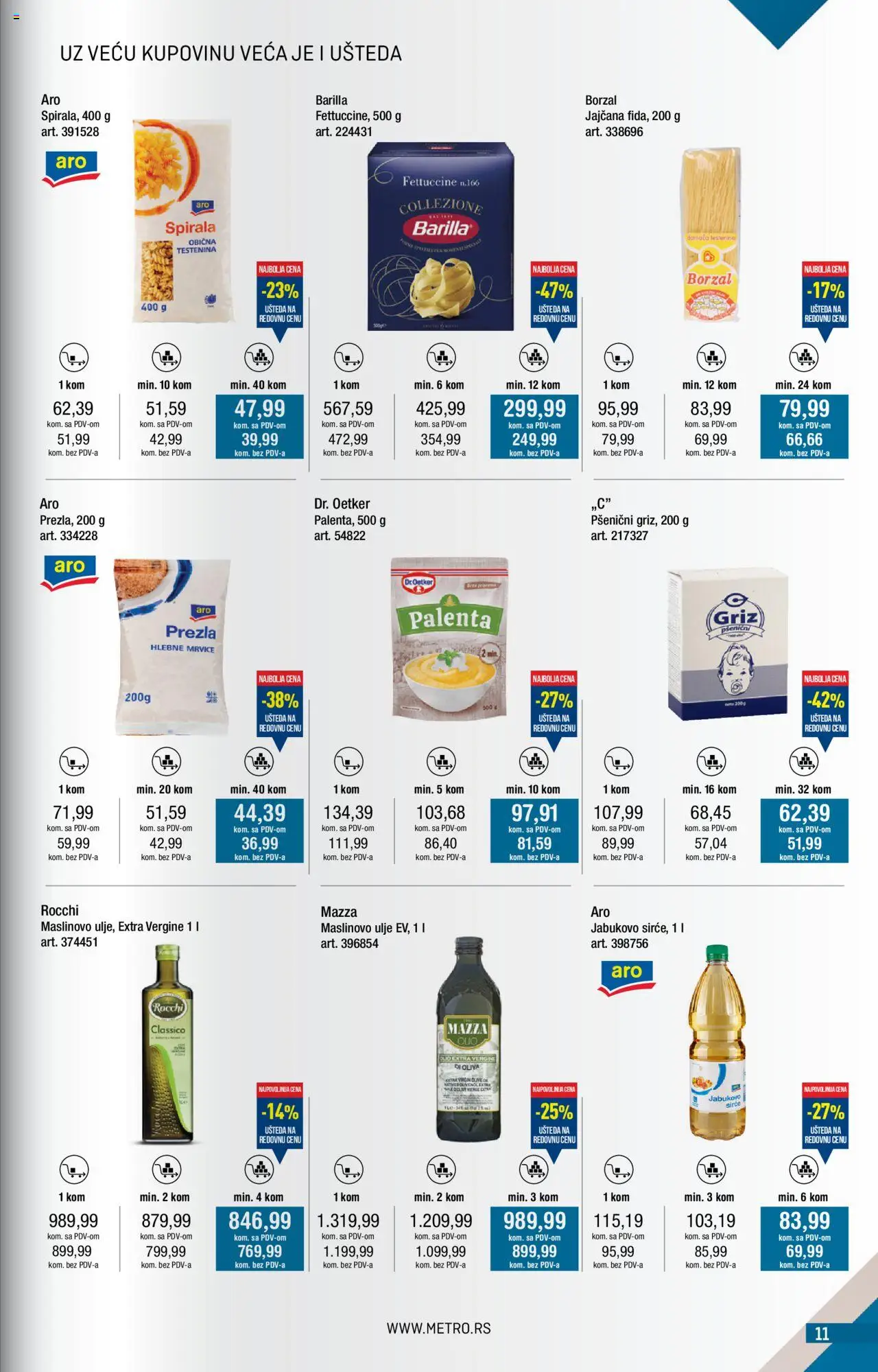 Metro katalog - važi od 01.07.2025 | Strana: 11 | Proizvode: Dr. Oetker, Ulje, Sirće, Maslinovo ulje