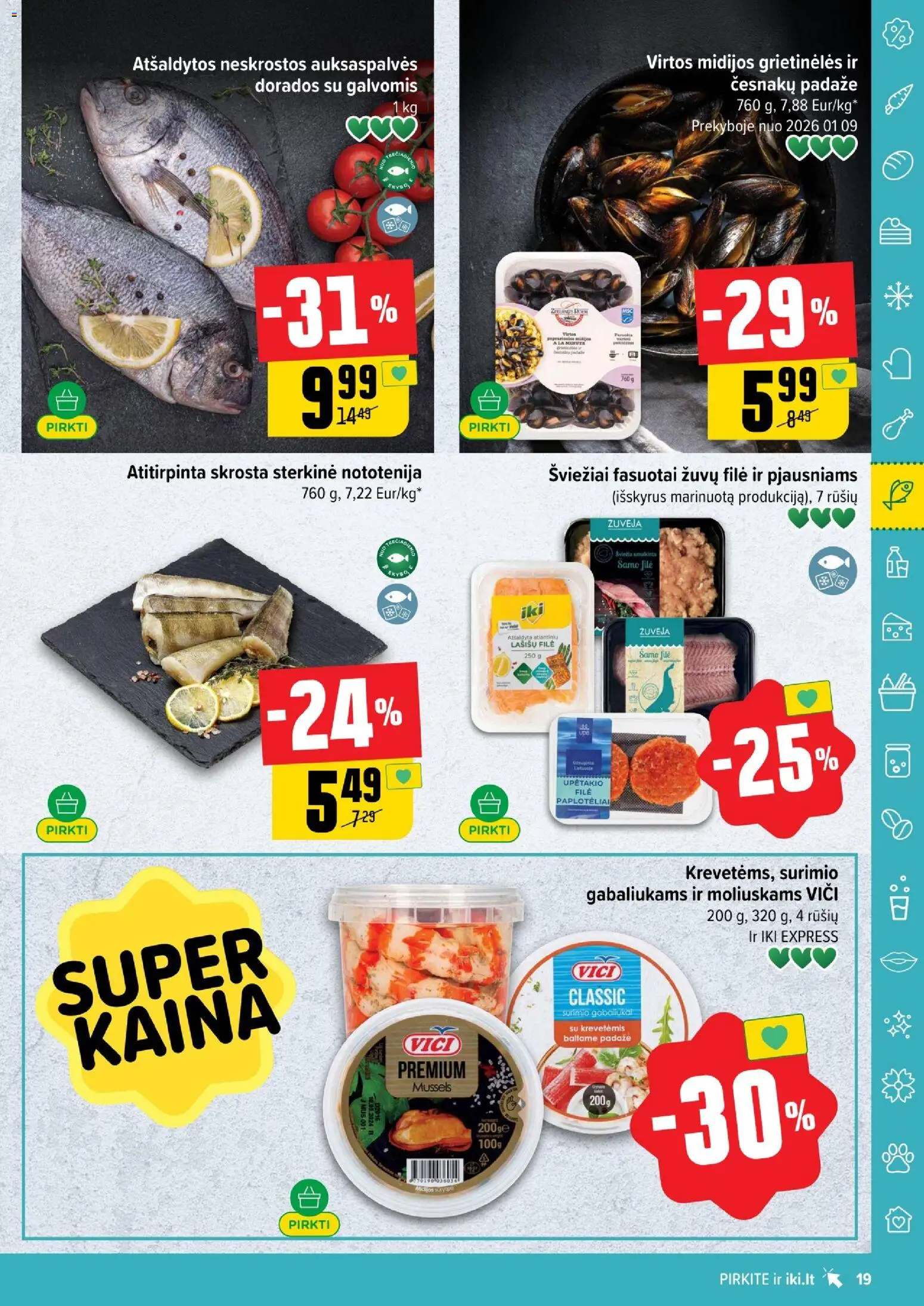 IKI akcijos nuo 01.05.2026 | Puslapis: 19 | Prekių: Lašišų filė