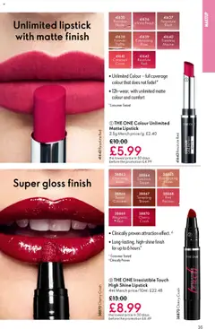 Preview of Oriflame - Offers valid from 22.10.2025 | Page: 35 | Products: Lipstick