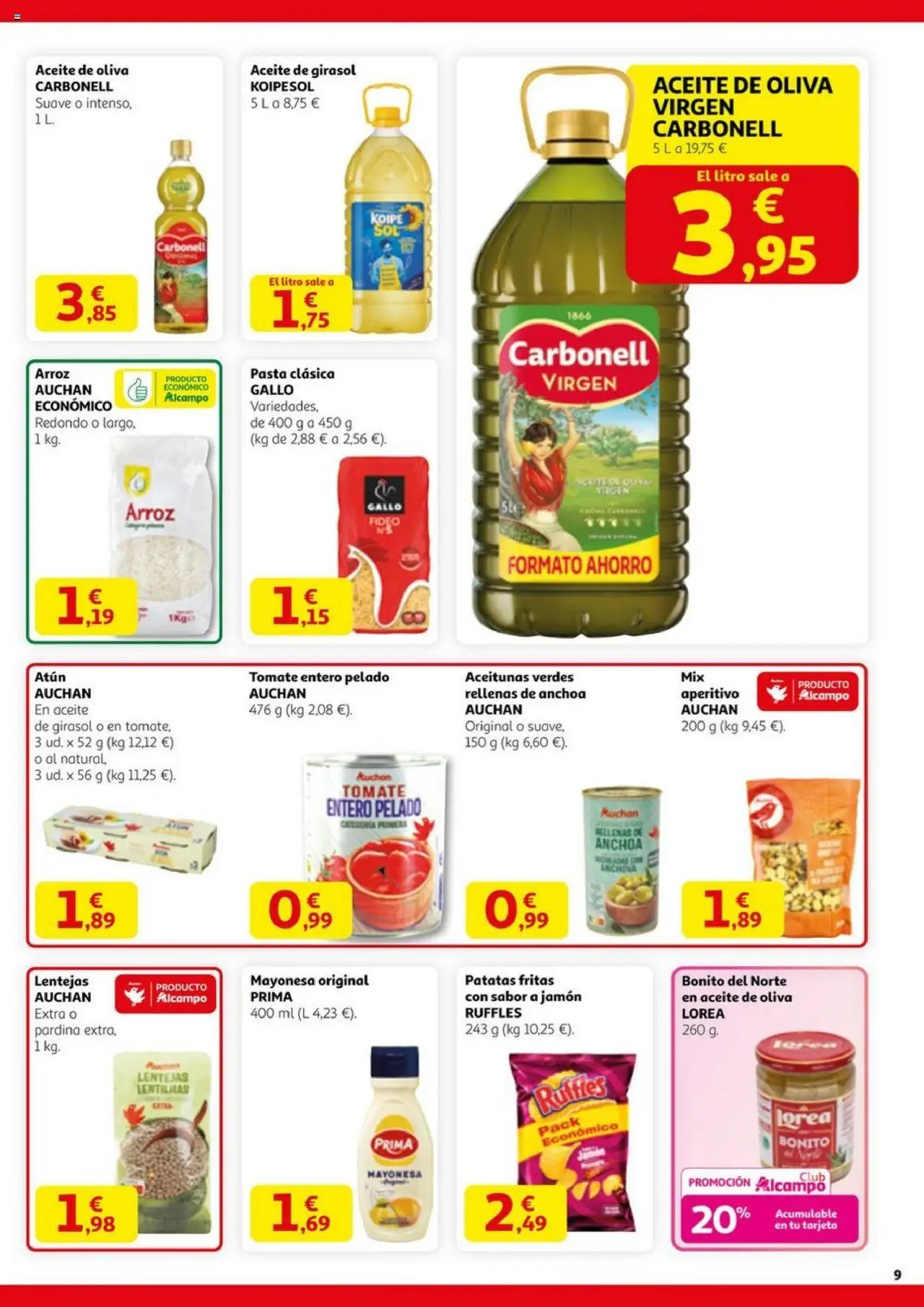 Alcampo - SST catalan │ válido desde el 11.09.2025 | Página: 9 | Productos: Arroz, Aceite de oliva, Οθόνη προβολής, Anchoa
