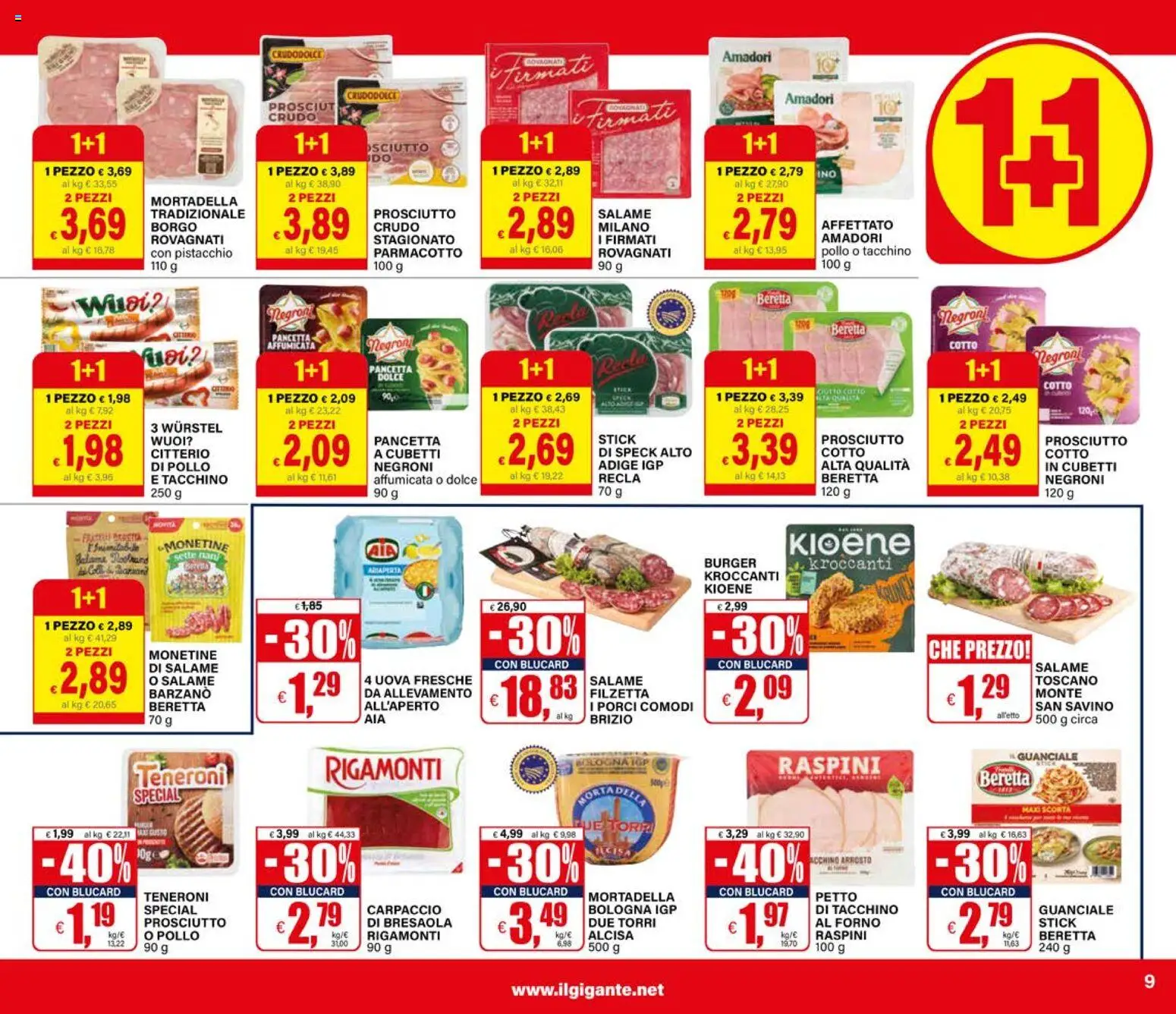 Volantino Il Gigante del 09.04.2026 | Pagina: 9 | Prodotti: Salame, Bresaola, Wurstel, Forno