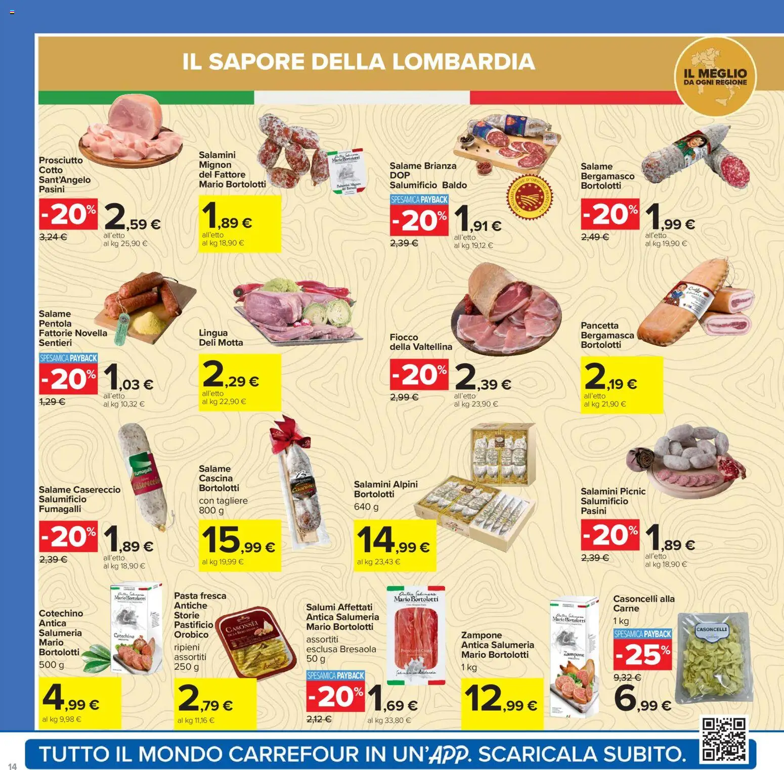 Volantino Carrefour del 16.12.2025 | Pagina: 14 | Prodotti: Salame, Bresaola, Prosciutto, Tagliere