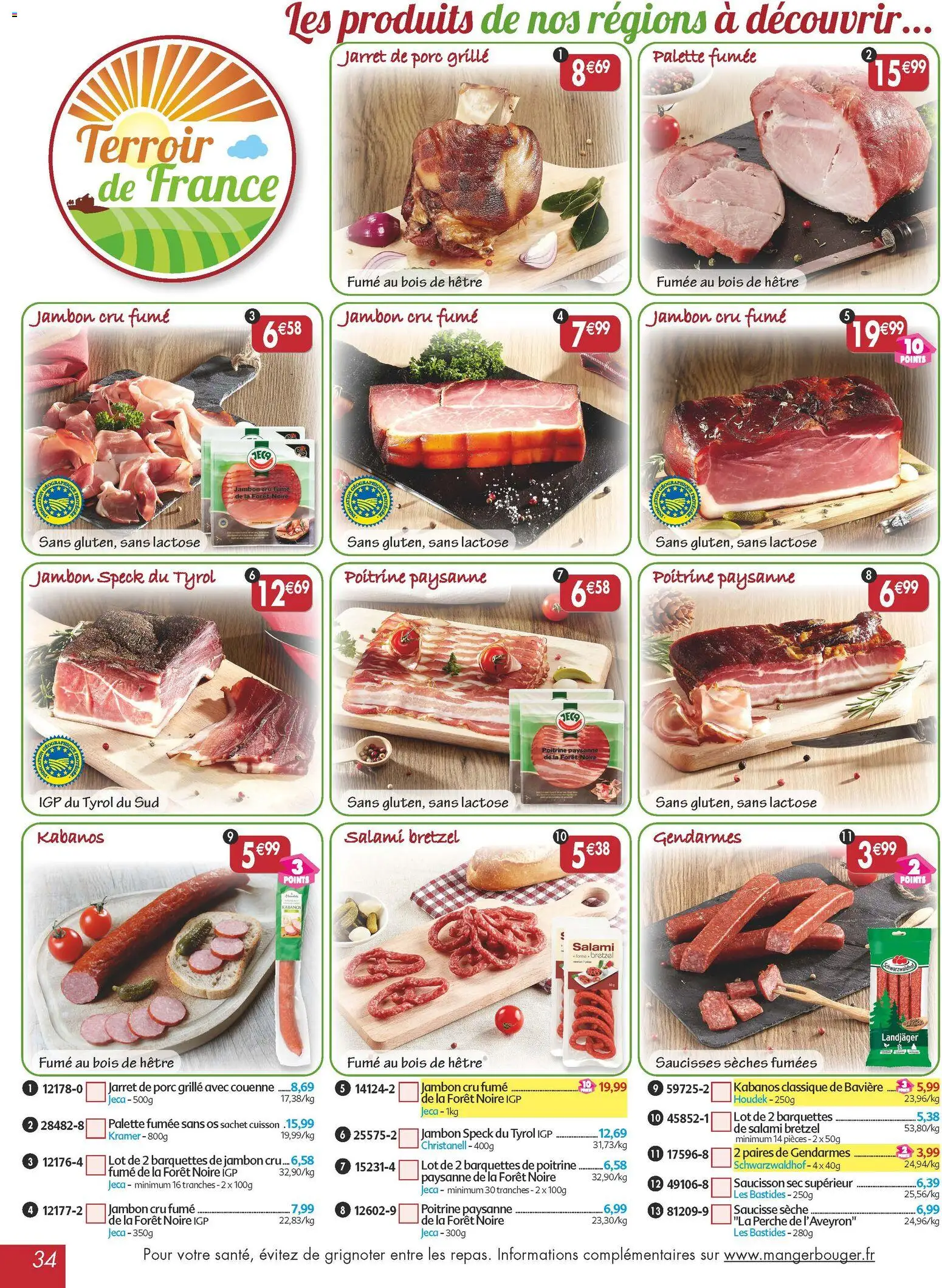 {H1} | Page: 34 | Produits: Jambon Cru, Salami, Jambon, Saucisse