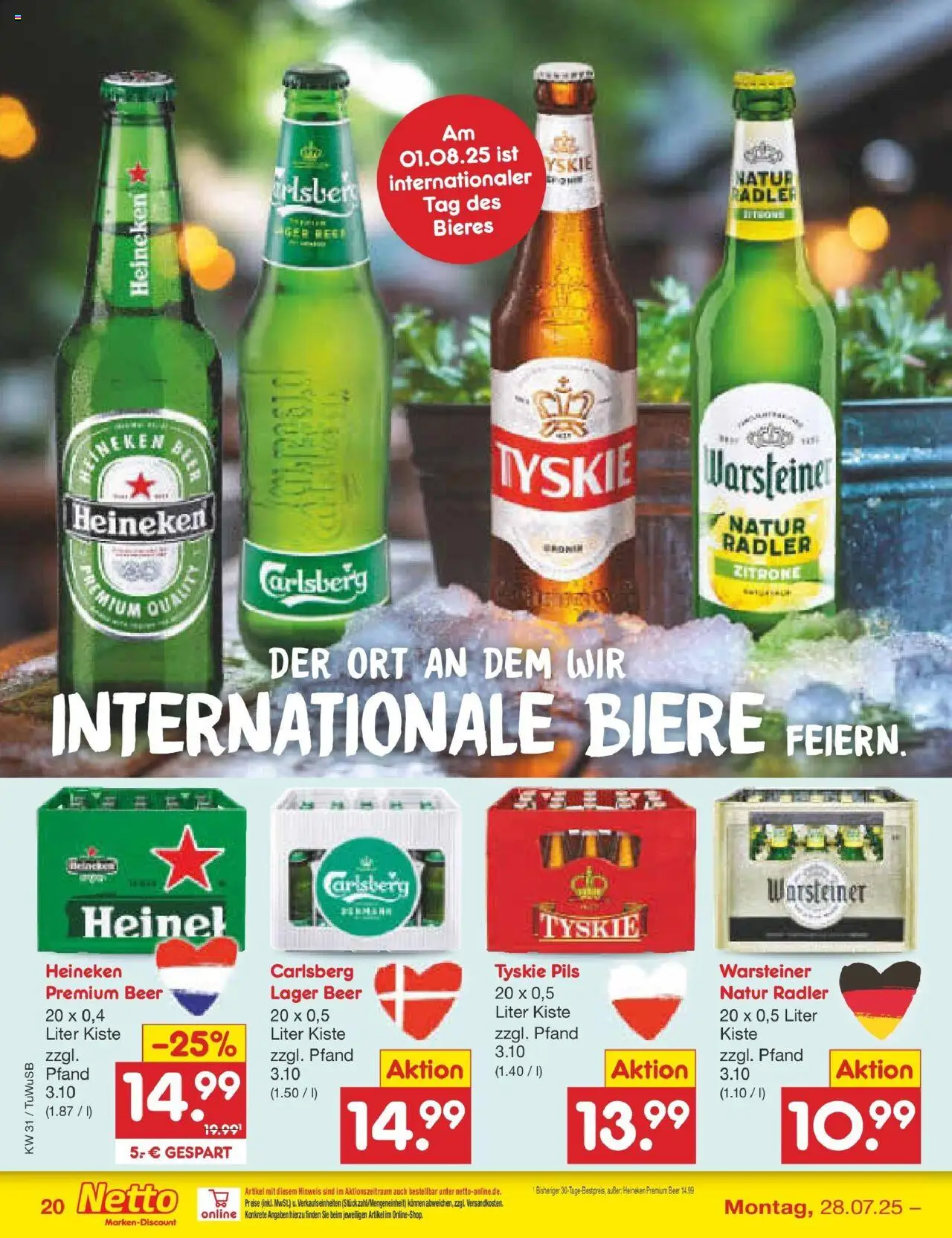 Netto Marken-Discount prospekt Calw-Stammheim	 - gültig ab dem 27.07.2025 | Seite: 32 | Produkte: Pils, Heineken, Radler, Zitrone