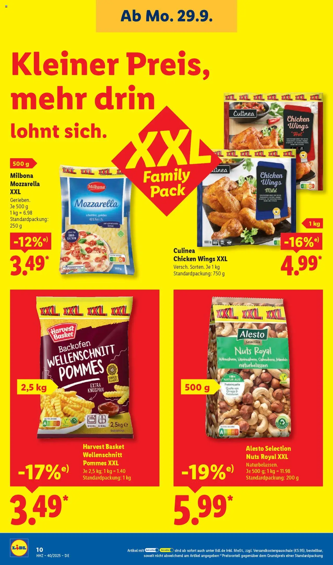 Lidl Prospekt Holzminden – gültig ab 29.09.2025 | Seite: 22 | Produkte: Mozzarella, Pommes, Mandeln, Backofen
