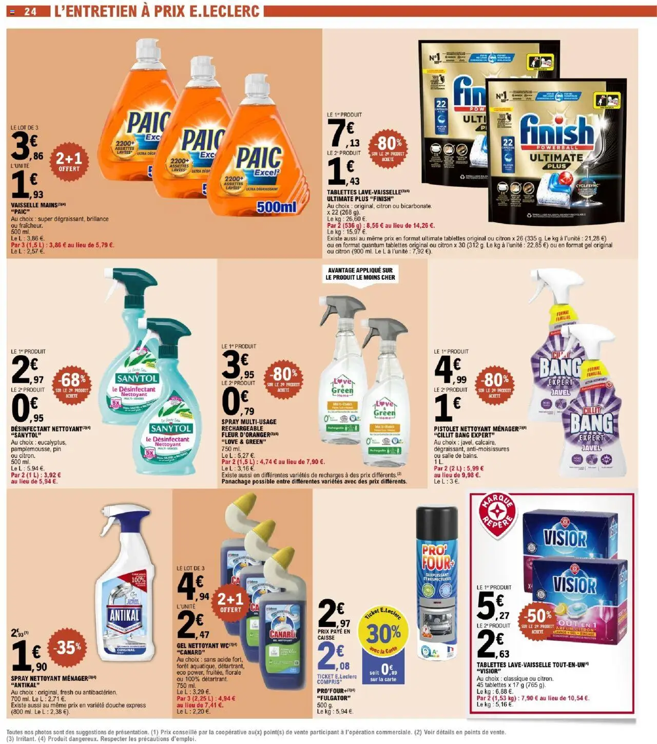  | Page: 24 | Produits: Citron, Four, Gel nettoyant, Tablettes lave-vaisselle