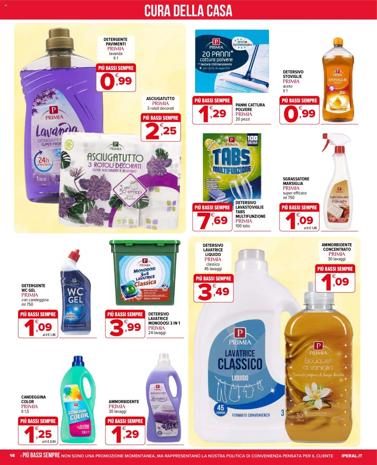 Volantino Iperal del 14.01.2026 | Pagina: 14 | Prodotti: Candeggina, Sgrassatore, Limone, Aceto