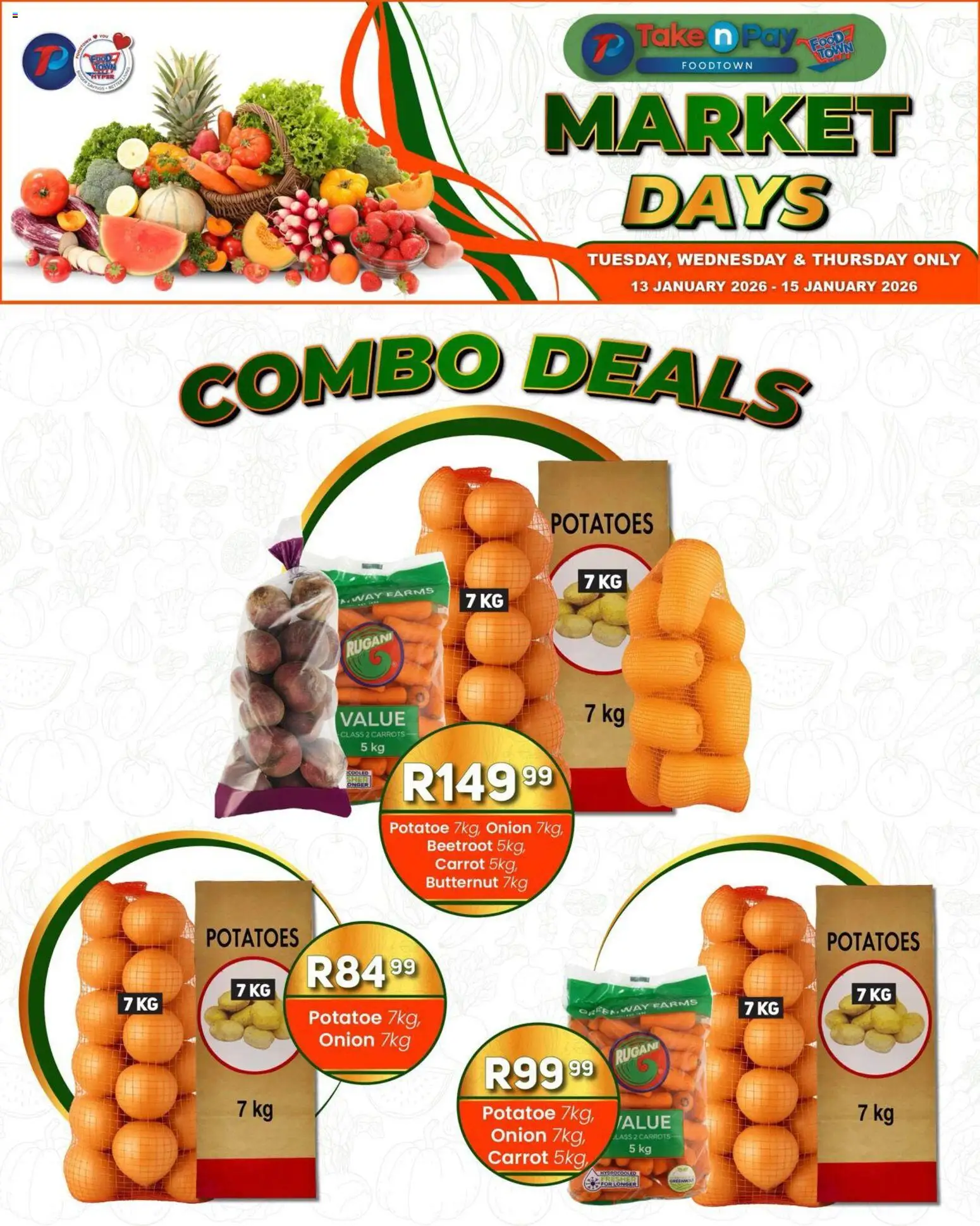 New Take n Pay catalogue – valid from 13.01.2026 | Page: 5 | Products: Carrots, Potatoes
