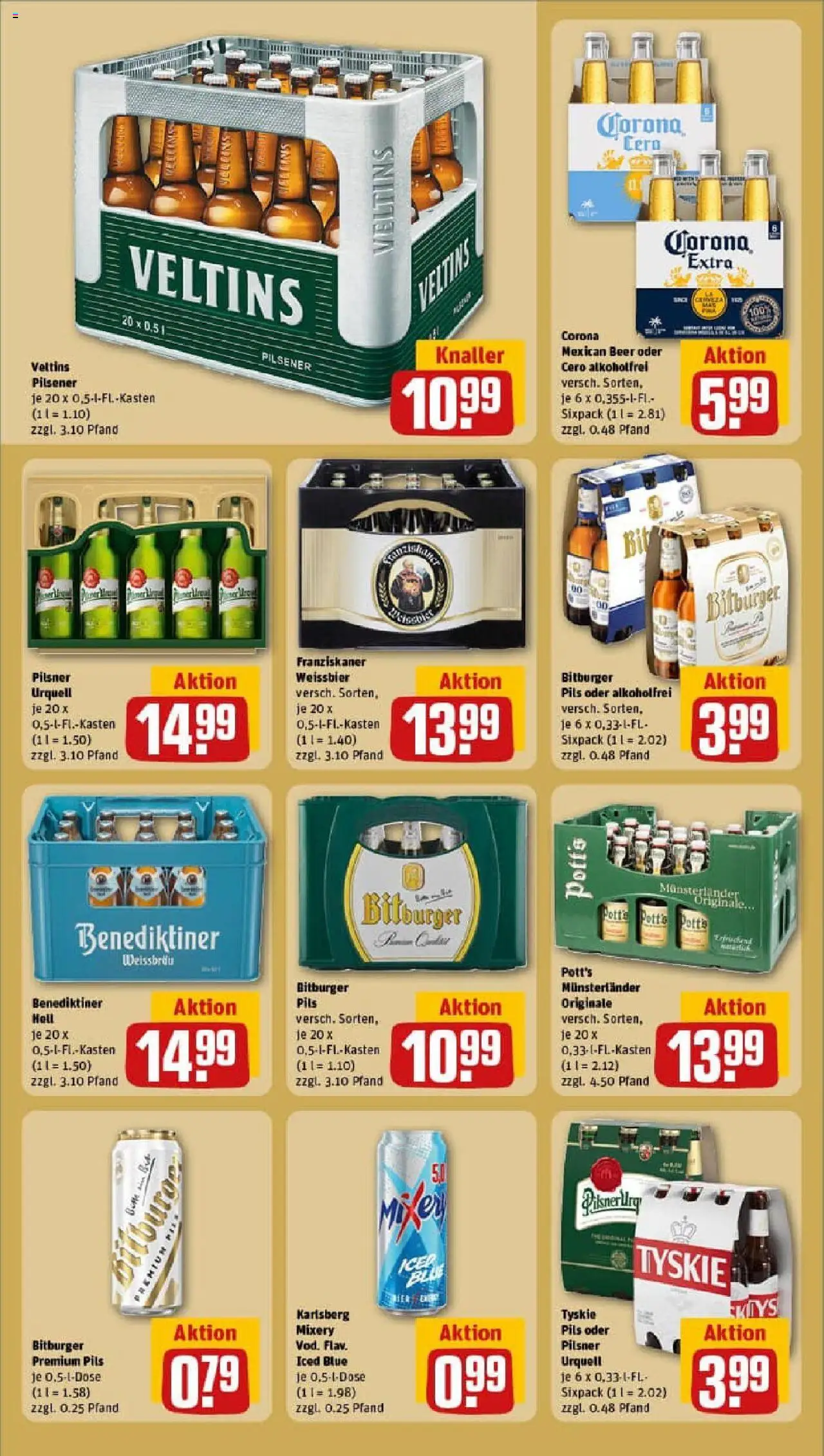 Rewe prospekt Kamp-Lintfort	 – gültig ab 21.09.2025 | Seite: 21 | Produkte: Bitburger, Benediktiner hell, Pilsner urquell, Vodka