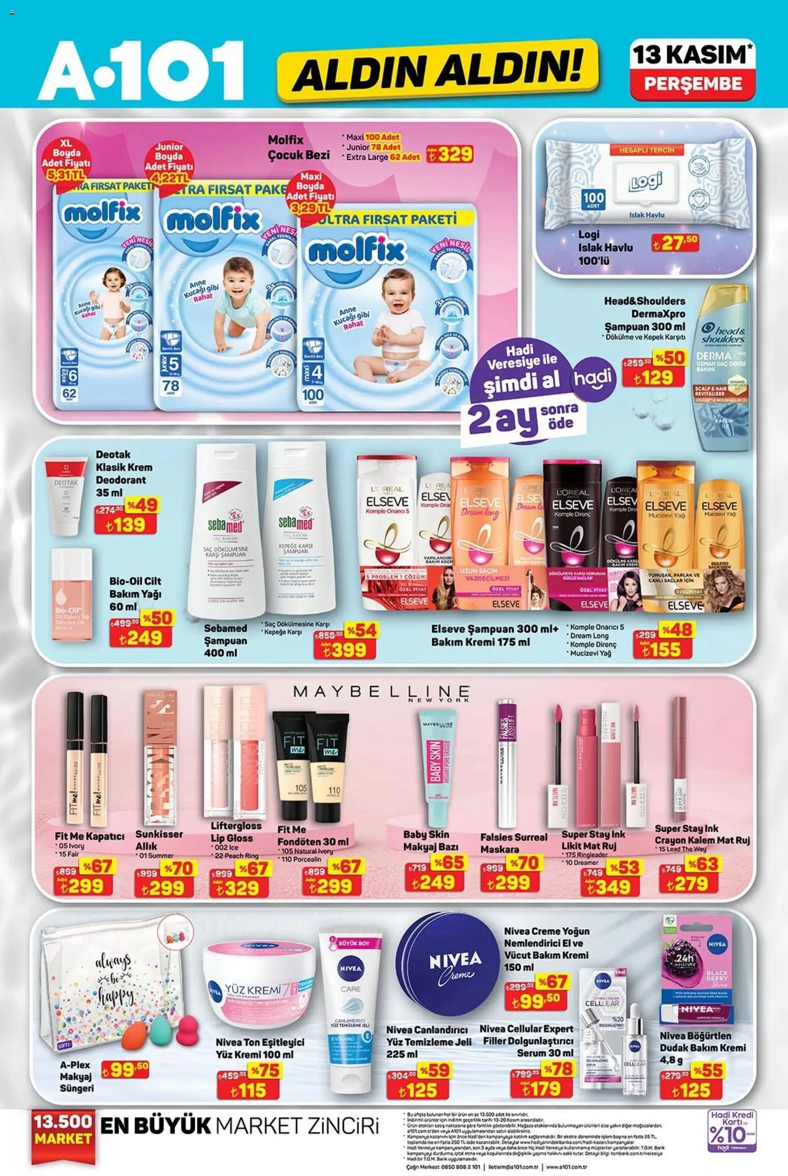 A101 Katalog Aldın Aldın - 13.11.2025 tarihinden itibaren geçerlidir | Sayfa: 3 | Ürünler: Krem, Deodorant, Kapatıcı, Allık