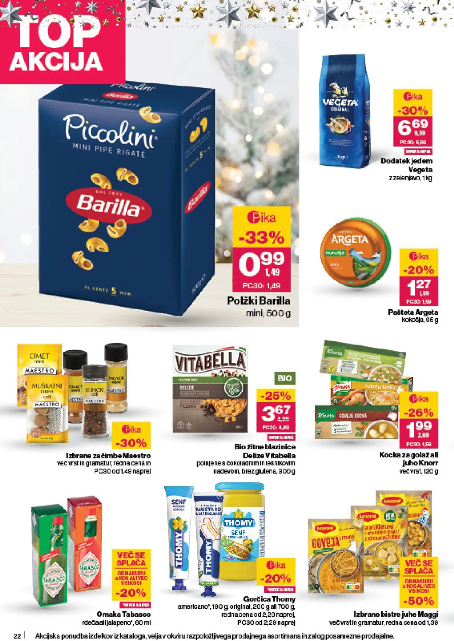 Novi Mercator katalog ponudbe – veljaven od 18.12.2025 | Stran: 22 | Izdelki: Gorčica, Top doble cara, Zacimbe, Omaka