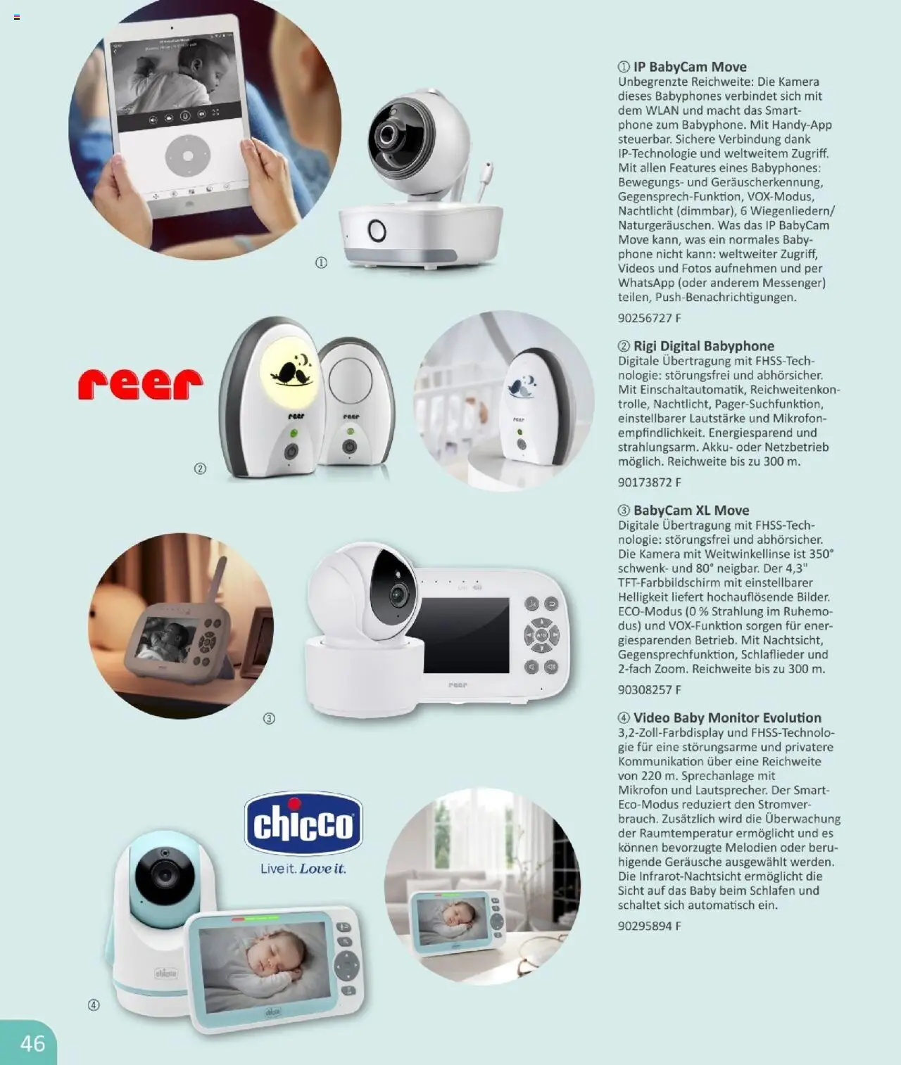 Vedes - Babykatalog - gültig ab dem 01.07.2025 | Seite: 46 | Produkte: Mikrofon, Nachtlicht, Monitor, Video