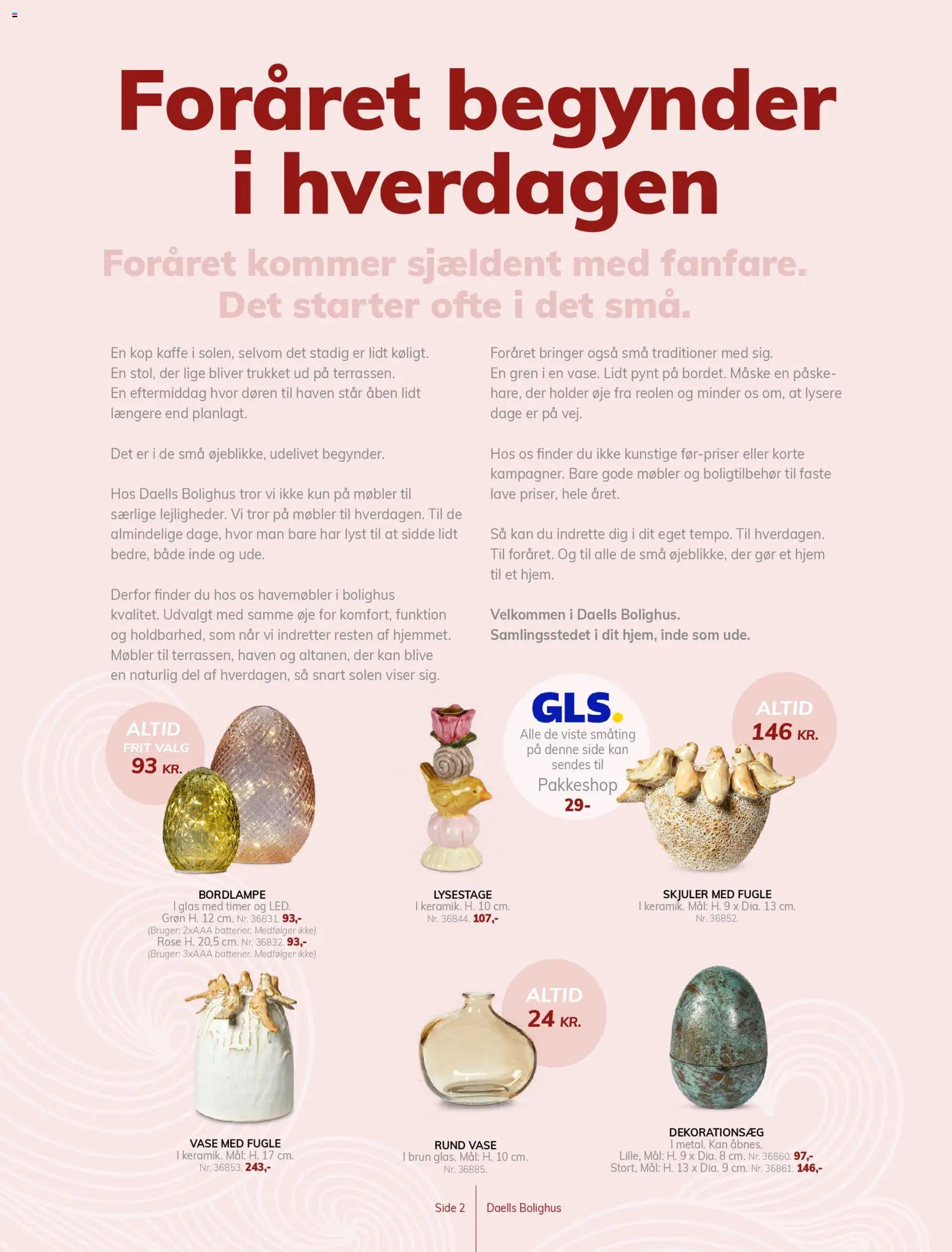 Daells Bolighus tilbudsavis – gyldig fra 25.03.2026 | Side: 2 | Produkter: Kaffe, Havemøbler, Vase, Søm