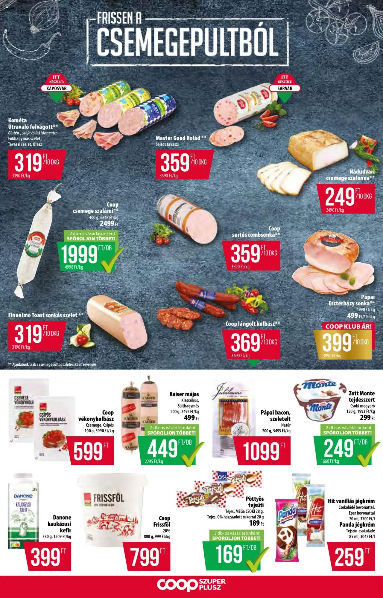 COOP akciós ujság - amely érvényes a következő dátumtól: 29.05.2025 | Oldal: 4 | Termékek: Kolbász, Szalonna, Felvágott, Jégkrém