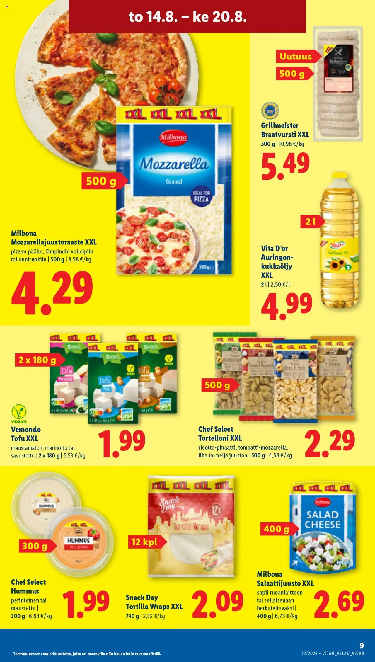  | Sivu: 11 | Tuotteet: Mozzarella, Pizza, Tortilla