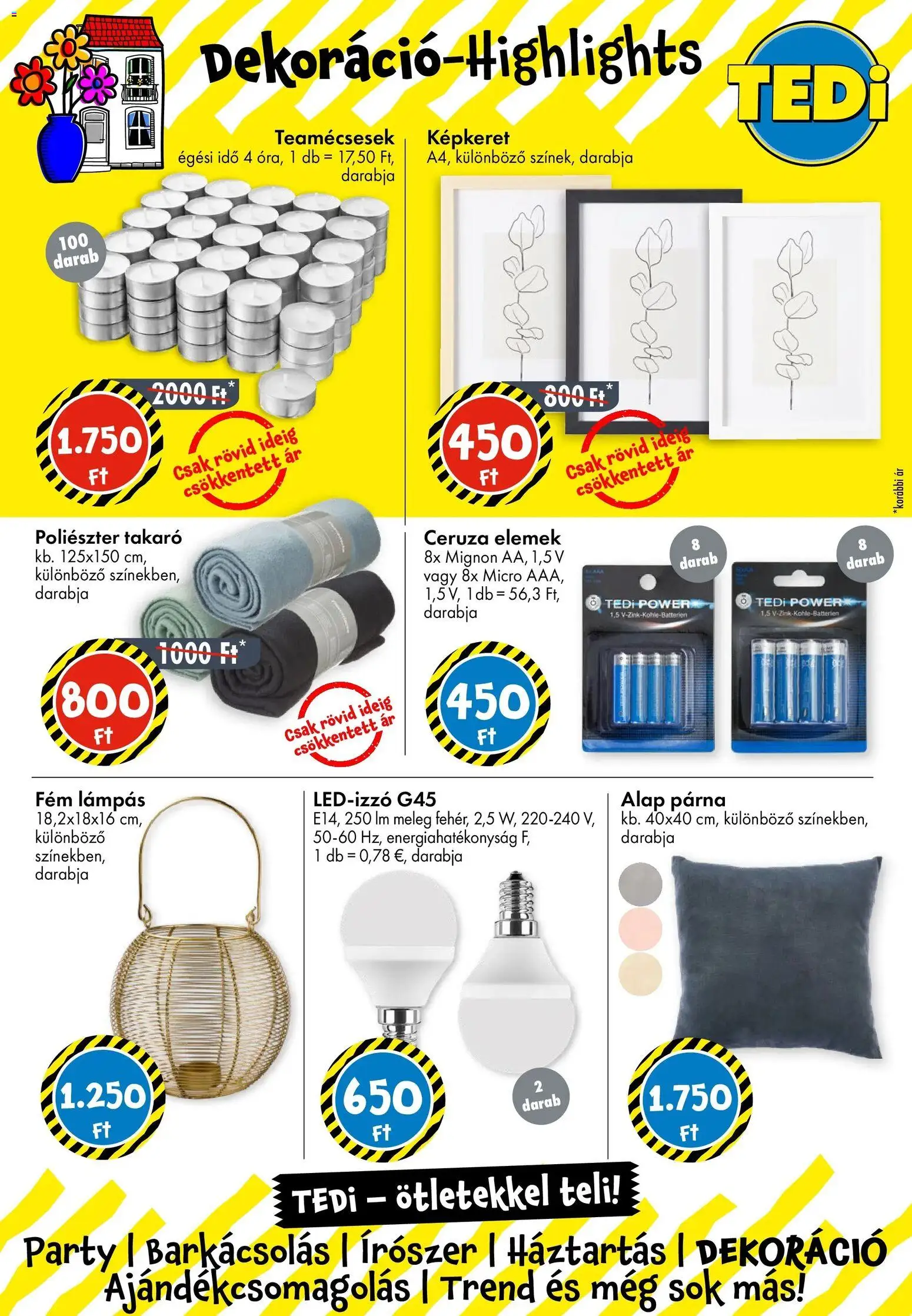TEDi akciós ujság - amely érvényes a következő dátumtól: 28.11.2025 | Oldal: 10 | Termékek: Takaró, Lámpás, Képkeret, Dekoráció