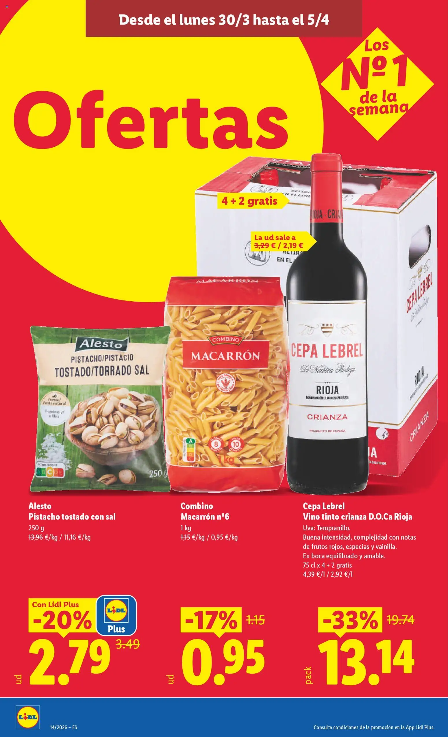 Lidl folleto │ válido desde el 30.03.2026 | Página: 20 | Productos: Vino, Pasta