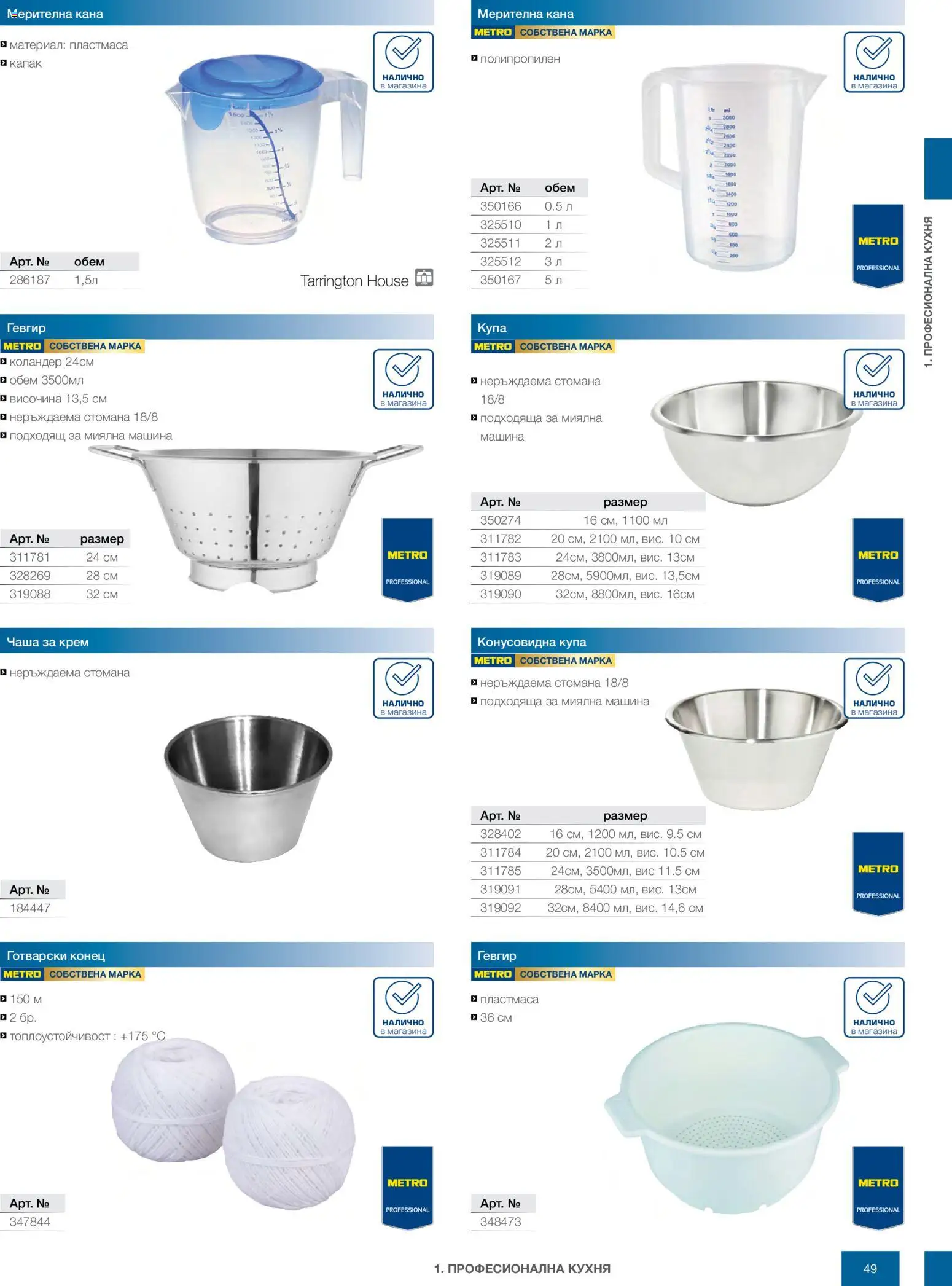 {H1} | Страница: 49 | Продукти: Крем, Чаша, Кана, Купа