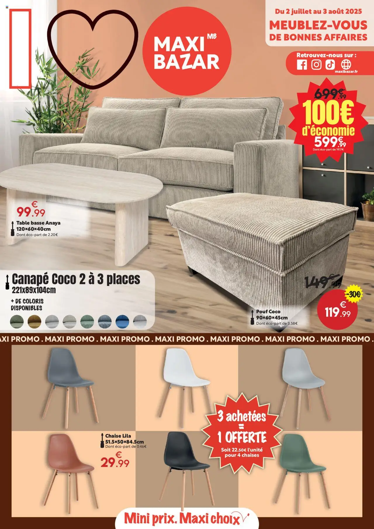  | Page: 1 | Produits: Canapé, Table basse, Table, Chaise