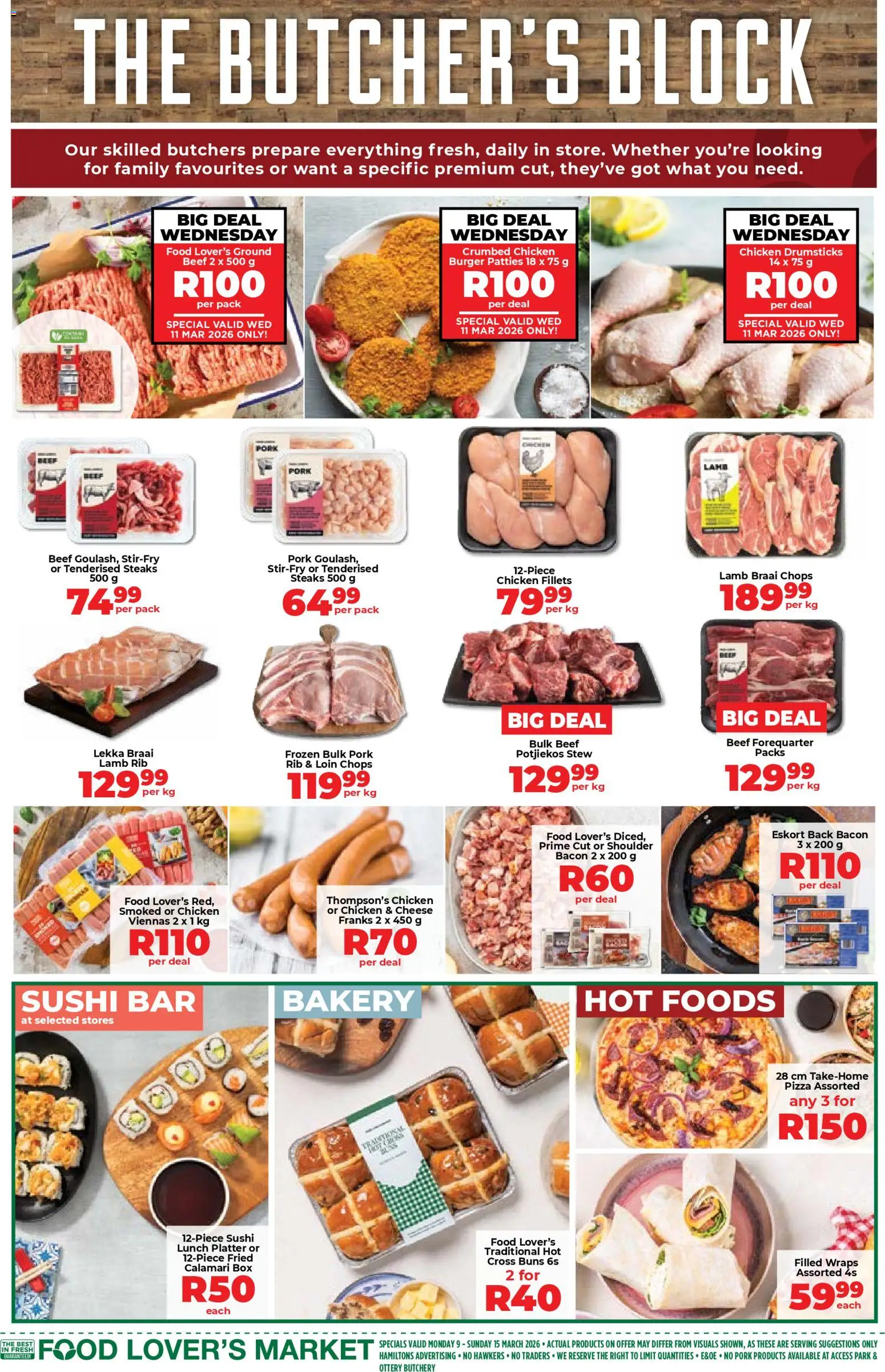 New Food Lover's Market catalogue – valid from 09.03.2026 | Page: 3 | Products: Bakery, Buns, Cheese, Chicken