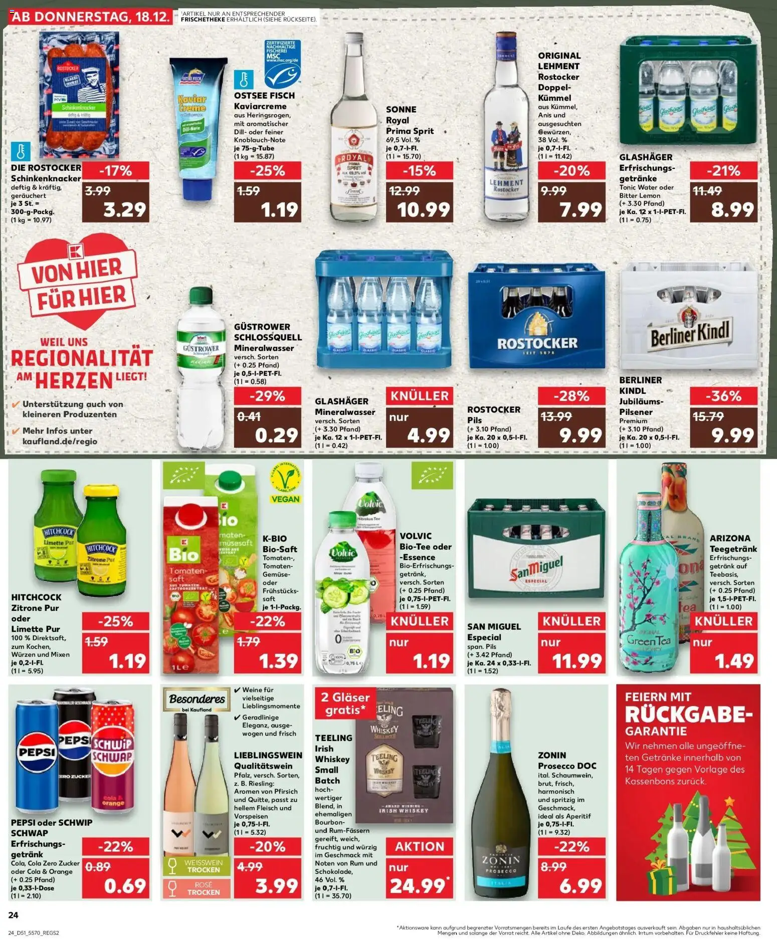Kaufland prospekt Demmin	 – gültig ab 22.12.2025 | Seite: 24 | Produkte: Weißwein, Tomaten, Schwip schwap, Mineralwasser