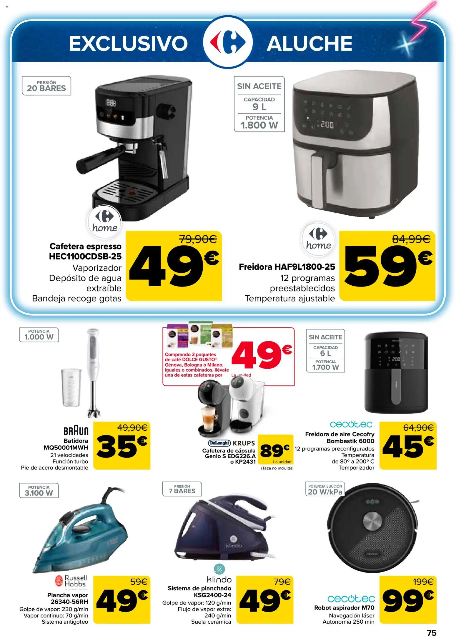 Carrefour folleto │ válido desde el 07.04.2026 | Página: 83 | Productos: Cafetera, Plancha, Batidora, Aspirador