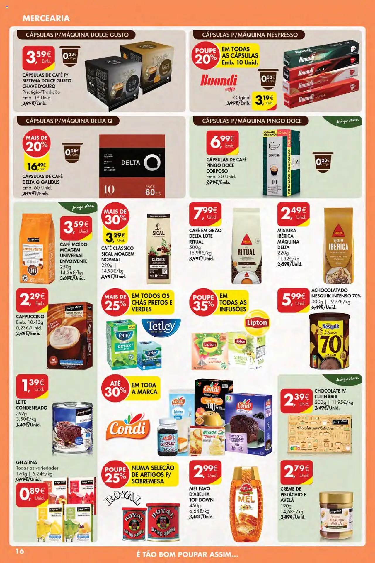 Pingo Doce Poupe Esta Semana Açores │ válido de 02.10.2025 | Página: 16 | Produtos: Top, Leite condensado, Chás, Mel