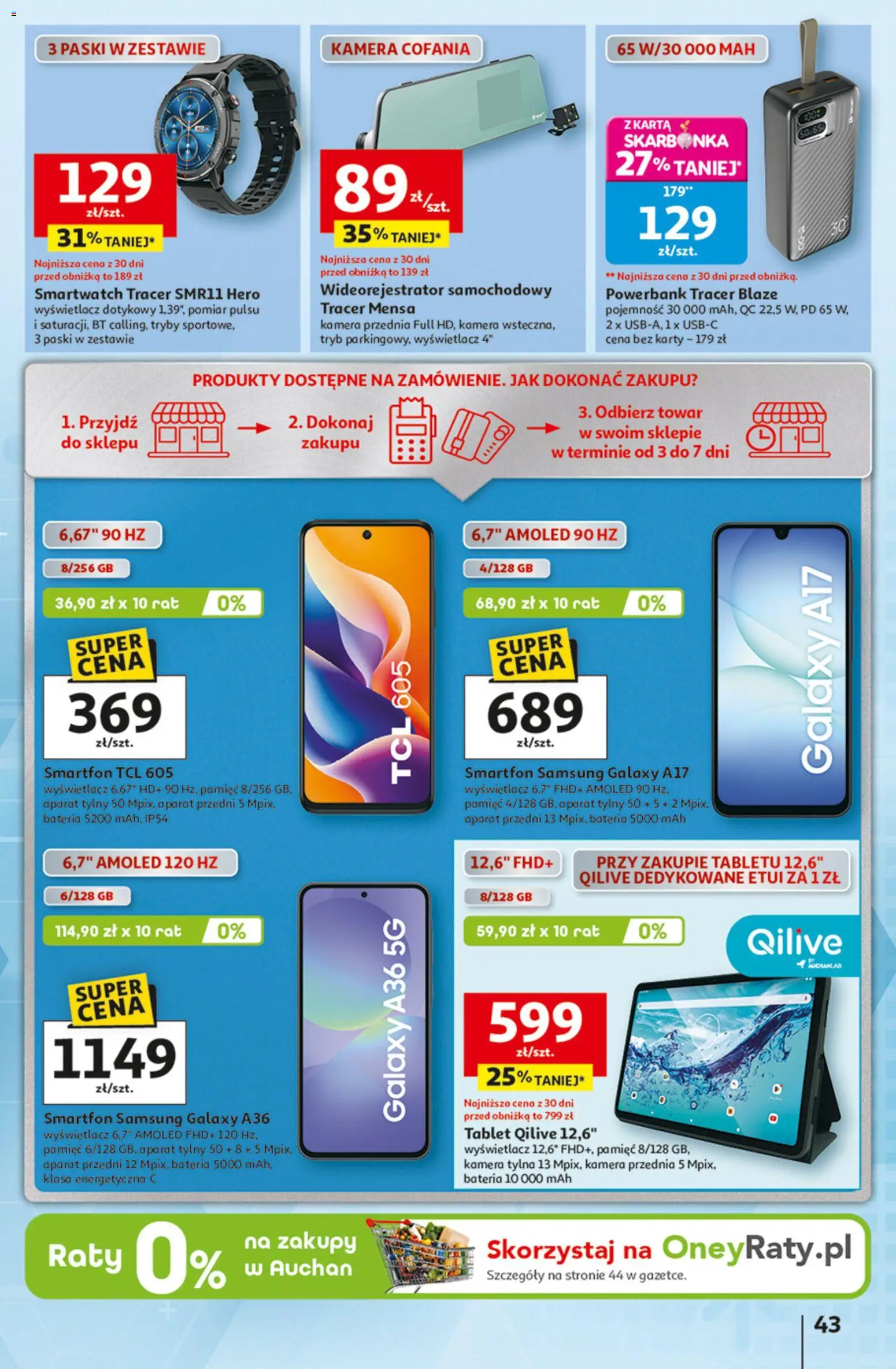 Auchan Gazetka - 30 Lat Hipermarket od 29.01.2026 | Strona: 44 | Produkty: Karta, Smartfon, Tablet, Powerbank