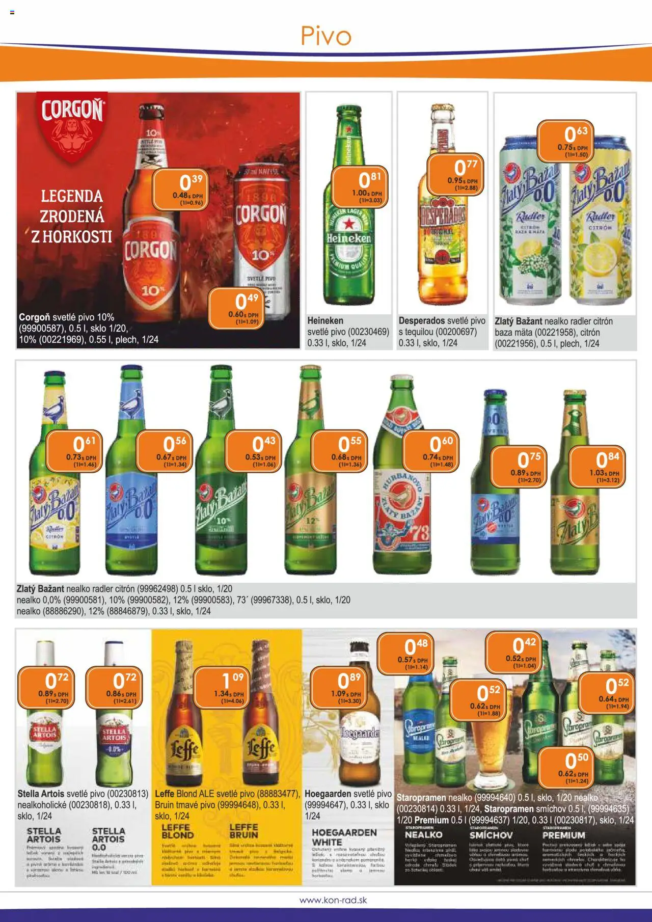 KON - RAD leták │ platný od 01.09.2025 | Strana: 19 | Produkty: Pivo, Radler, Zlatý Bažant, Corgoň