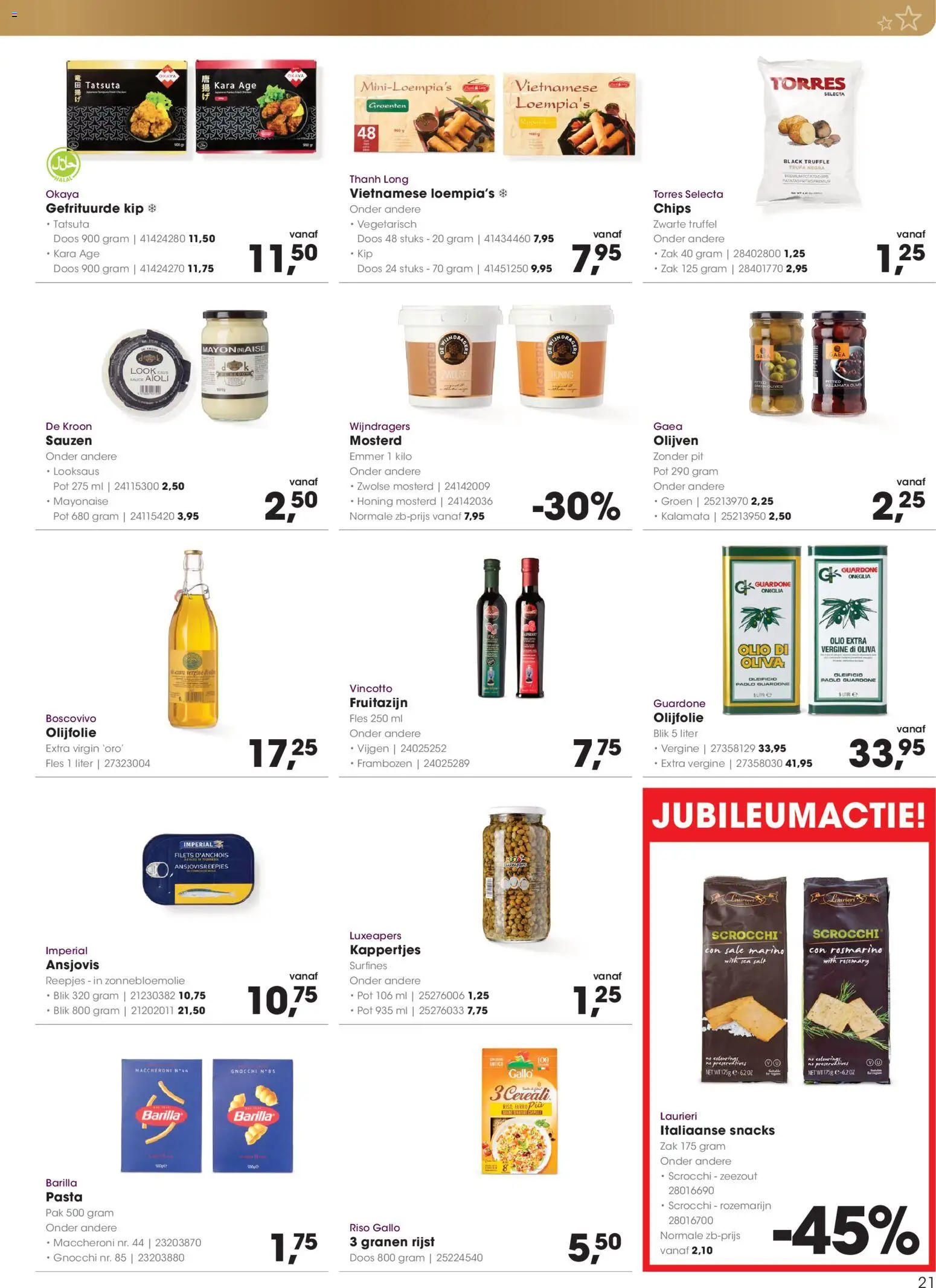 {H1} | Pagina: 21 | Producten: Pasta, Gefrituurde kip, Kip, Frambozen