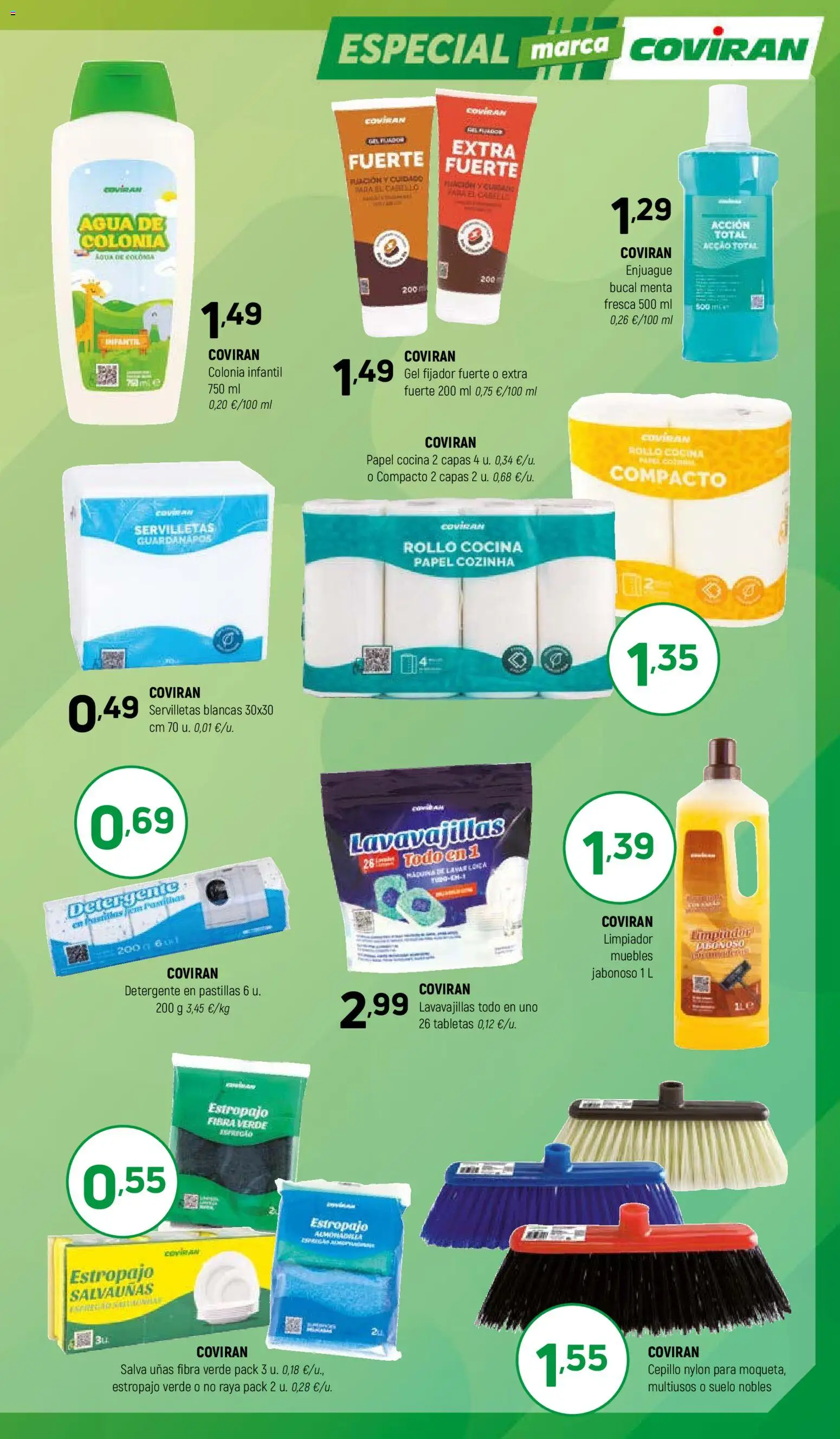 Coviran - Figueres │ válido desde el 21.04.2026 | Página: 9 | Productos: Cepillo, Detergente, Muebles, Lavavajillas