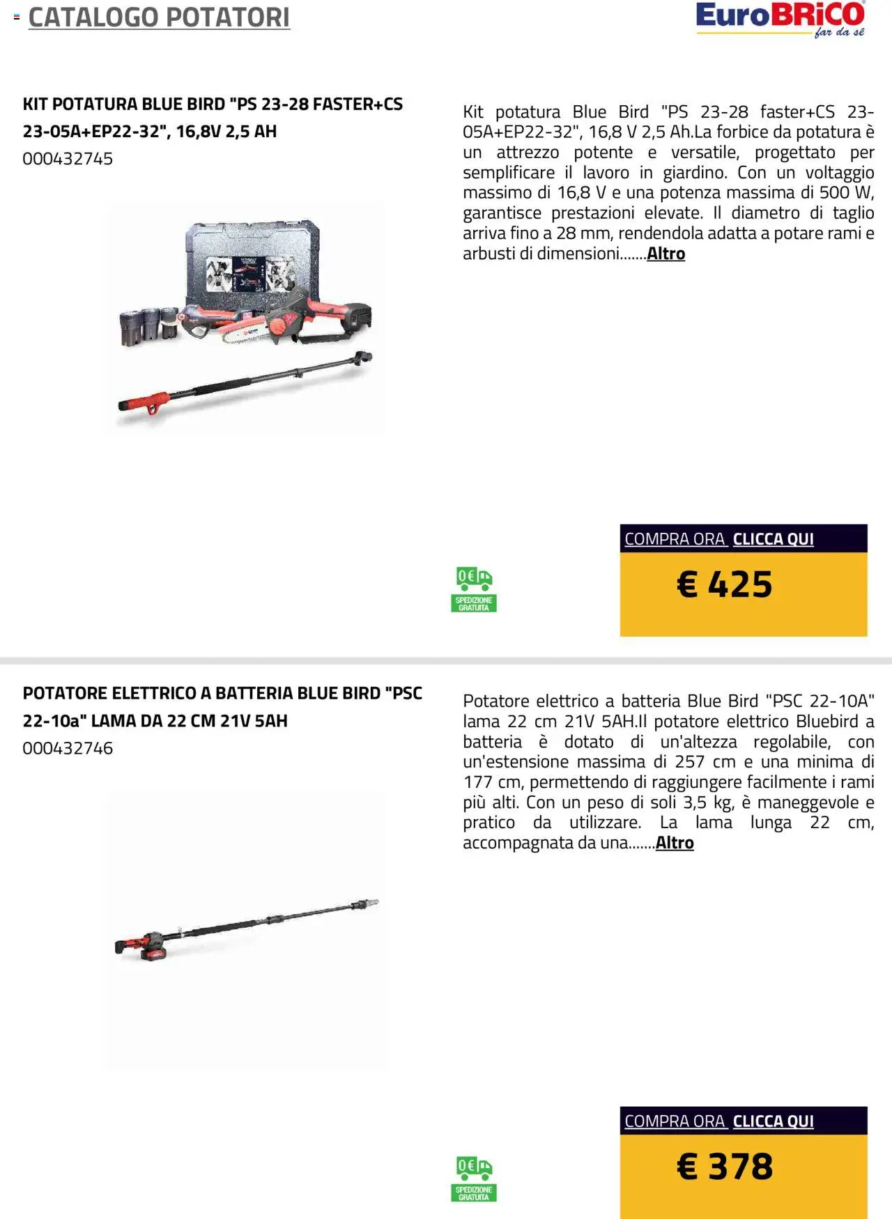 Volantino Eurobrico del 23.07.2025 | Pagina: 31 | Prodotti: Forbice, Batteria
