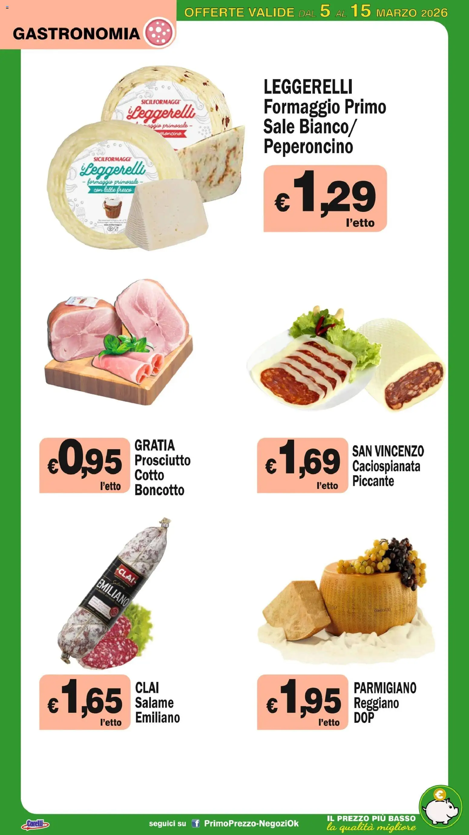 Volantino Primo Prezzo del 05.03.2026 | Pagina: 37 | Prodotti: Salame, Sale, Prosciutto, Parmigiano