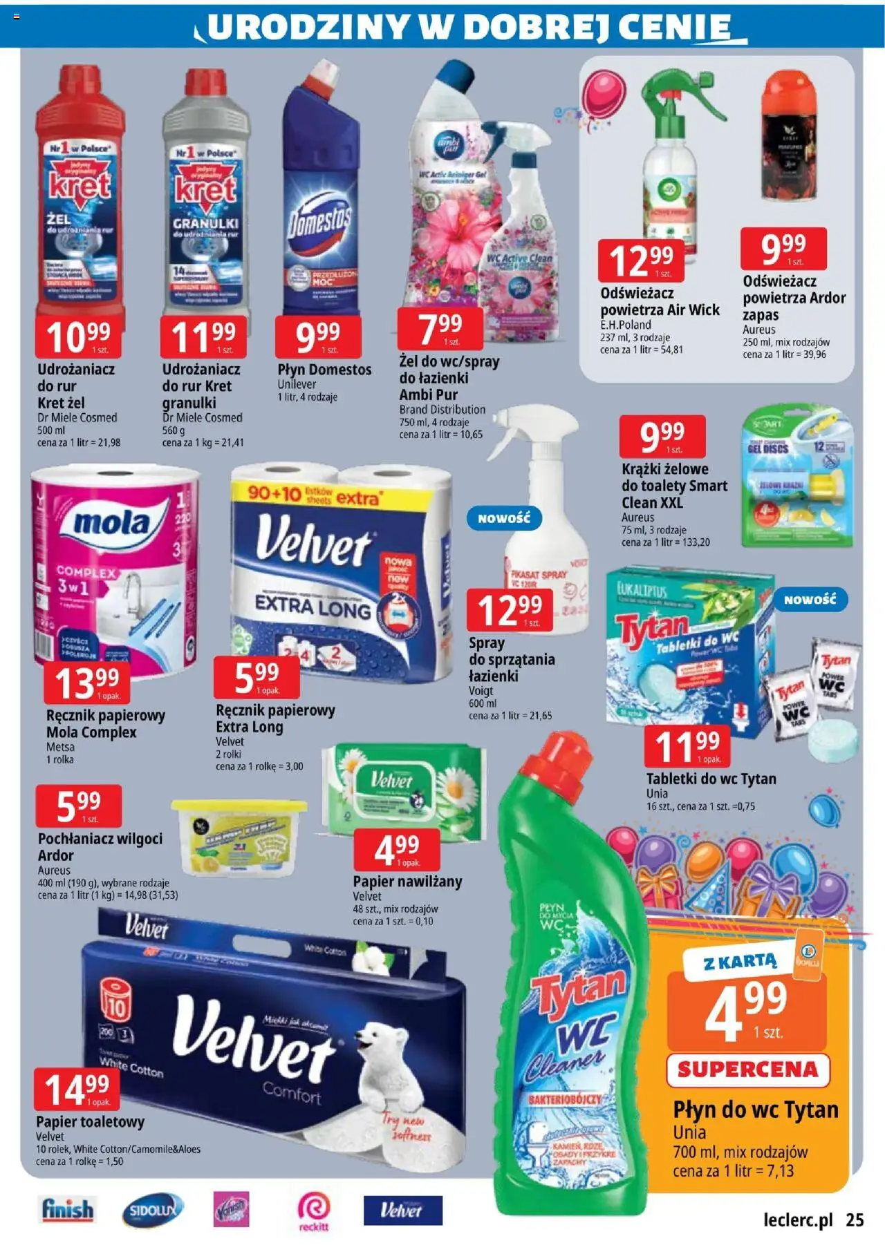 E.Leclerc Gazetka - Zielona Góra od 07.10.2025 | Strona: 25 | Produkty: Karta, Odświeżacz powietrza, Domestos, Ręcznik papierowy