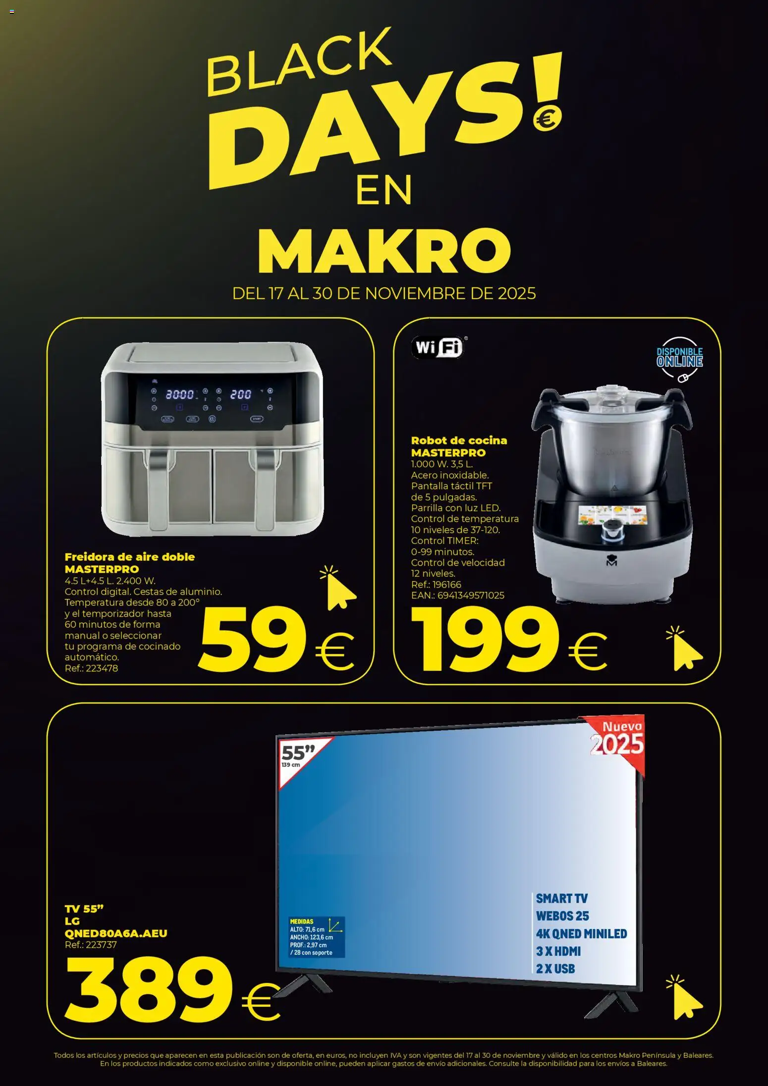 Makro - Black Friday  │ válido desde el 17.11.2025 | Página: 1 | Productos: USB, Cocina, Parrilla, Freidora