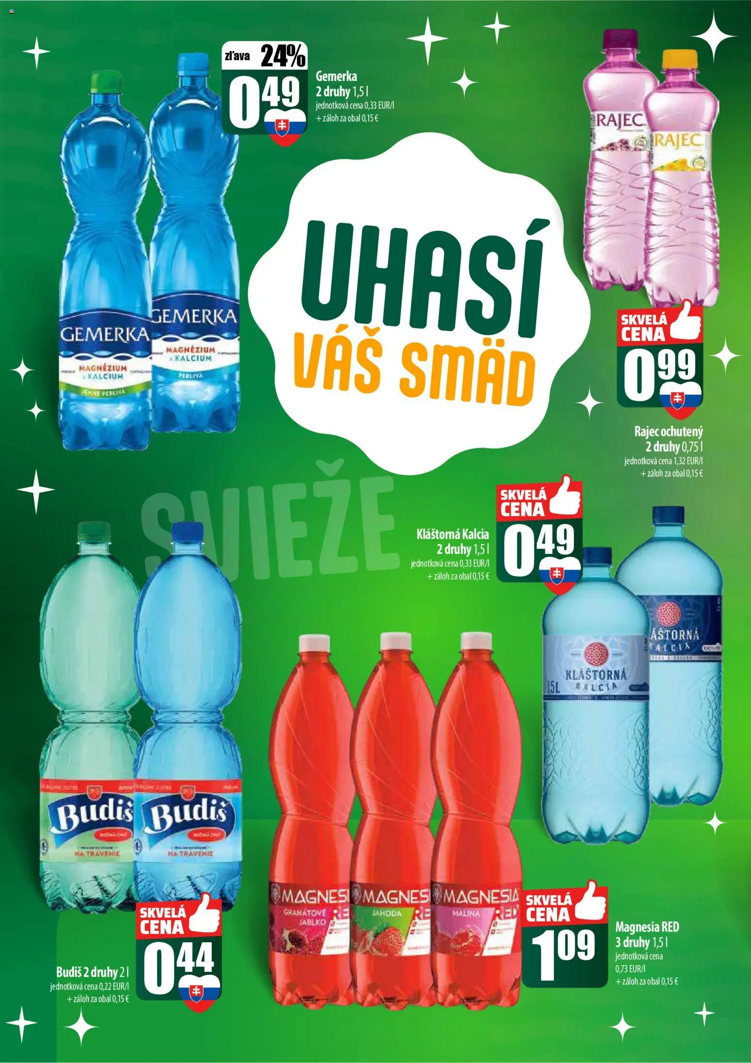 Nové COOP Jednota akcie – leták je platný od 22.12.2025 | Strana: 44 | Produkty: Rajec, Budiš, Magnesia, Gemerka