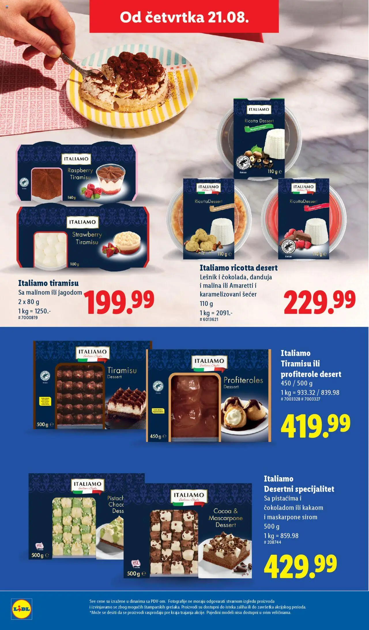 Lidl katalog - važi od 21.08.2025 | Strana: 44 | Proizvode: Lešnik, Šećer, Malina, Mascarpone
