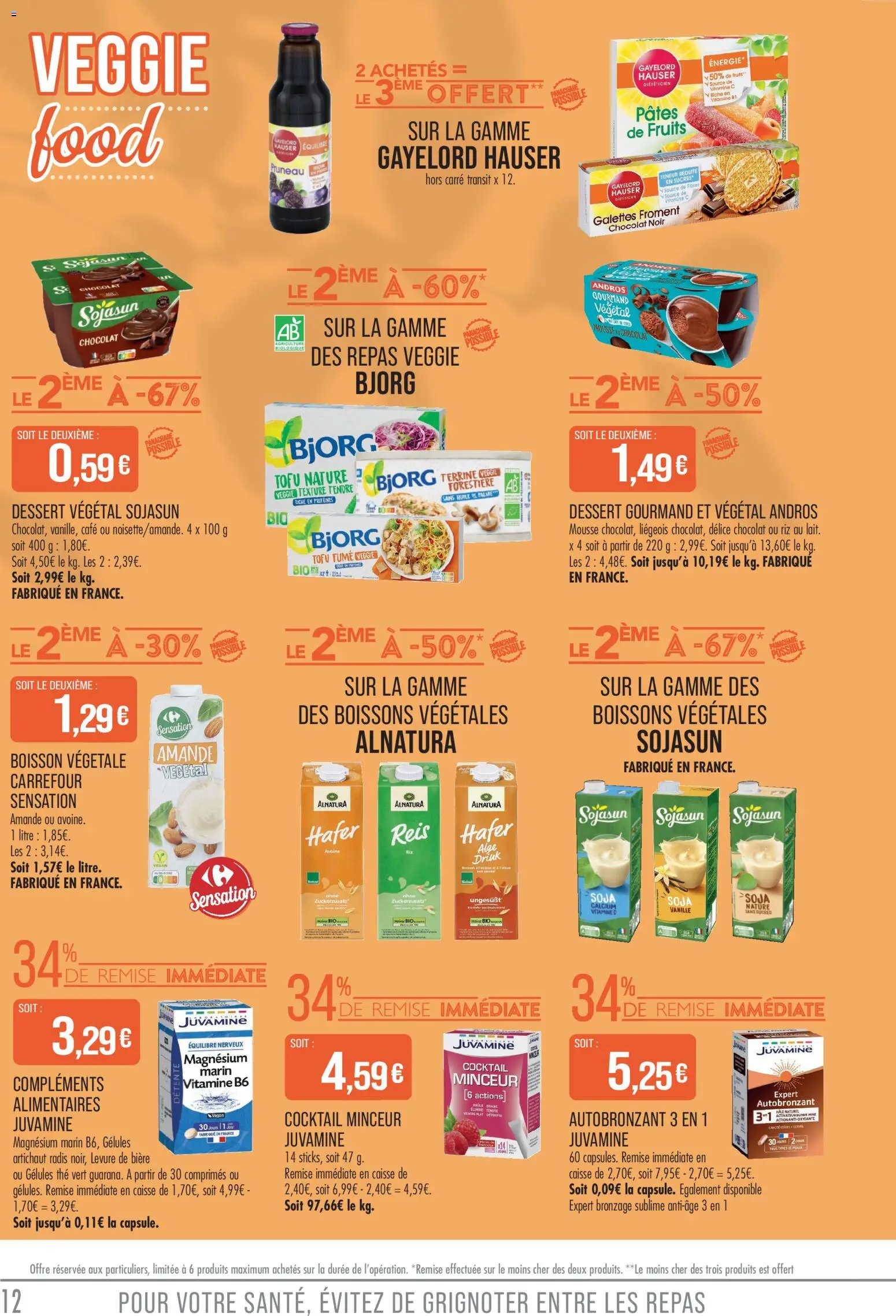 {H1} | Page: 12 | Produits: Autobronzant, Radis, Huile, Café