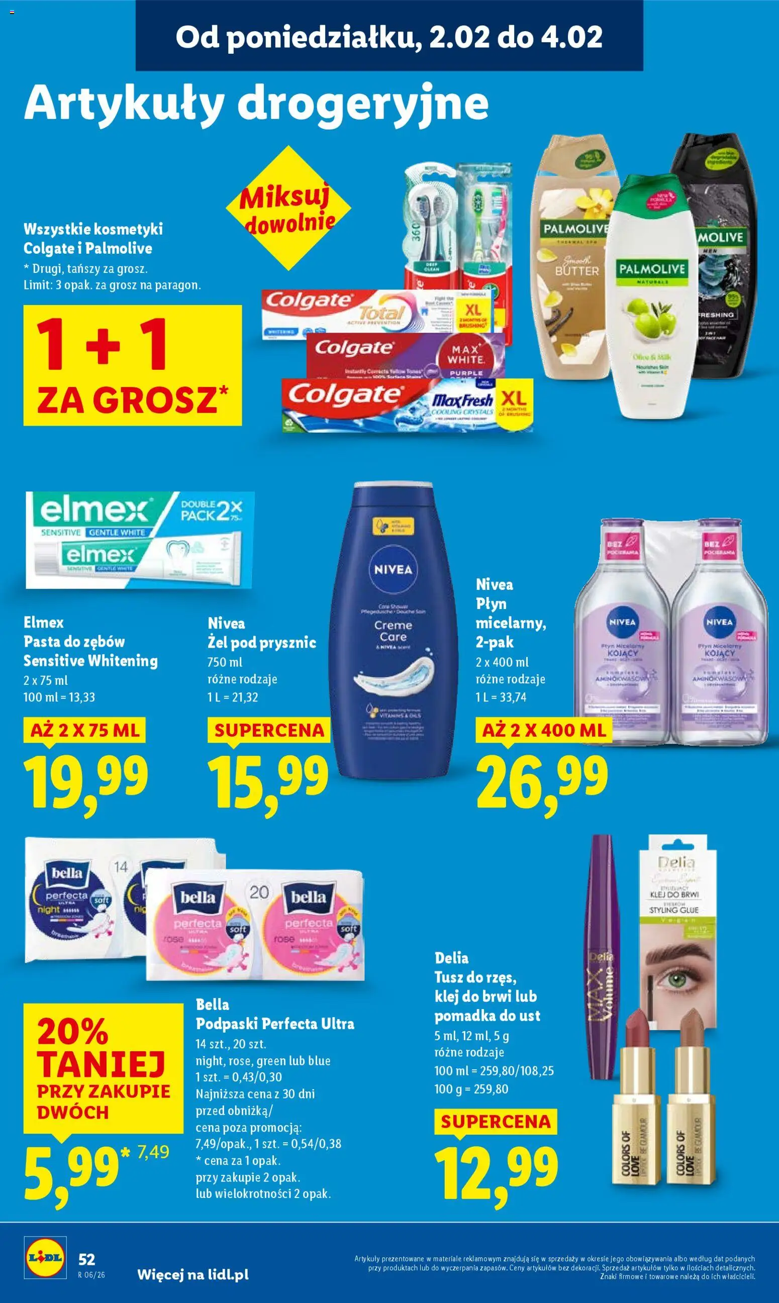 Lidl Gazetka od 02.02.2026 | Strona: 52 | Produkty: Kosmetyki, Prysznic, Żel pod prysznic, Pomadka do ust