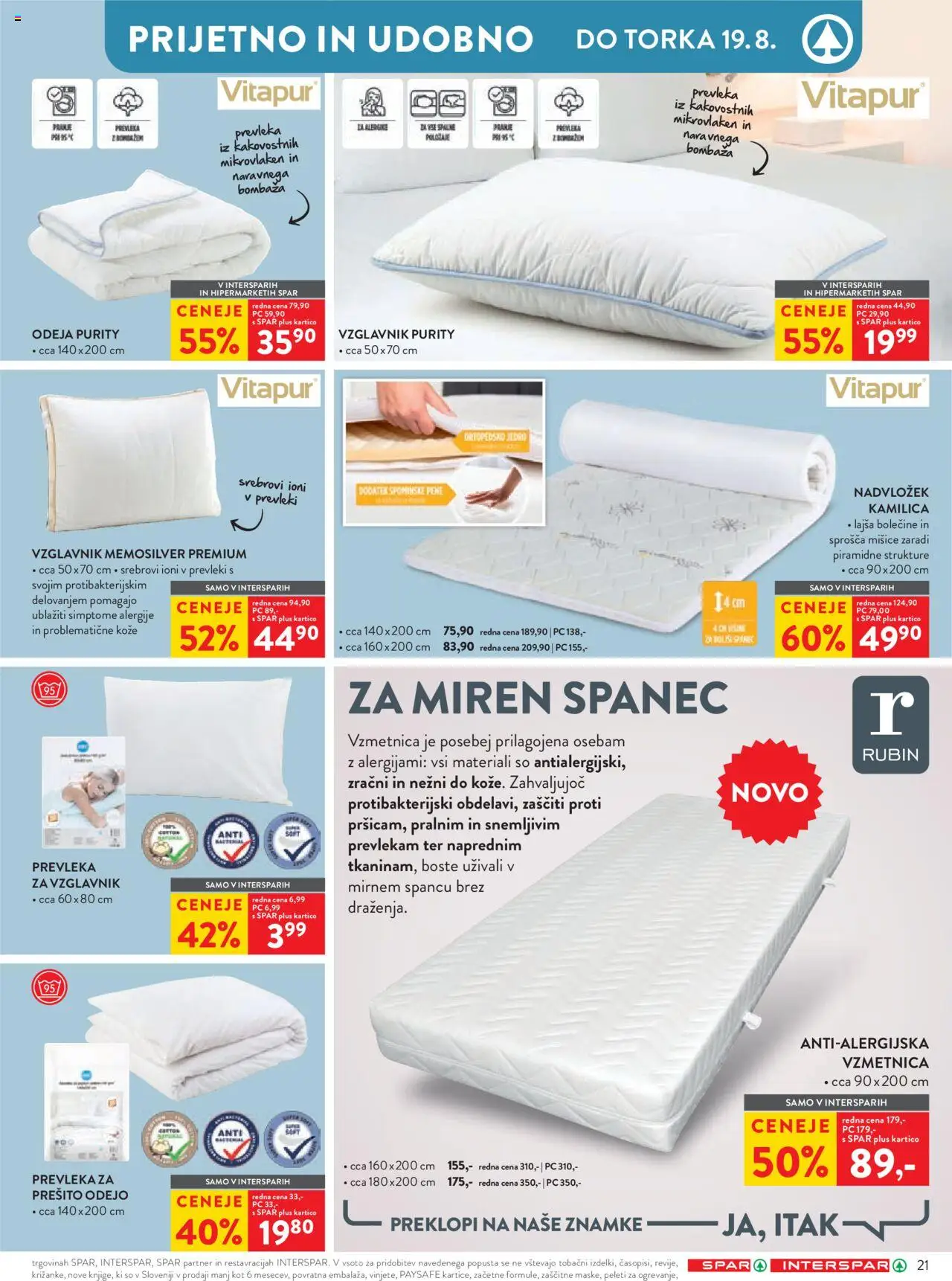 Spar katalog 32/25 │ velja od 06.08.2025 | Stran: 26 | Izdelki: Vzglavnik, Nadvložek, Prevleka, Odeja