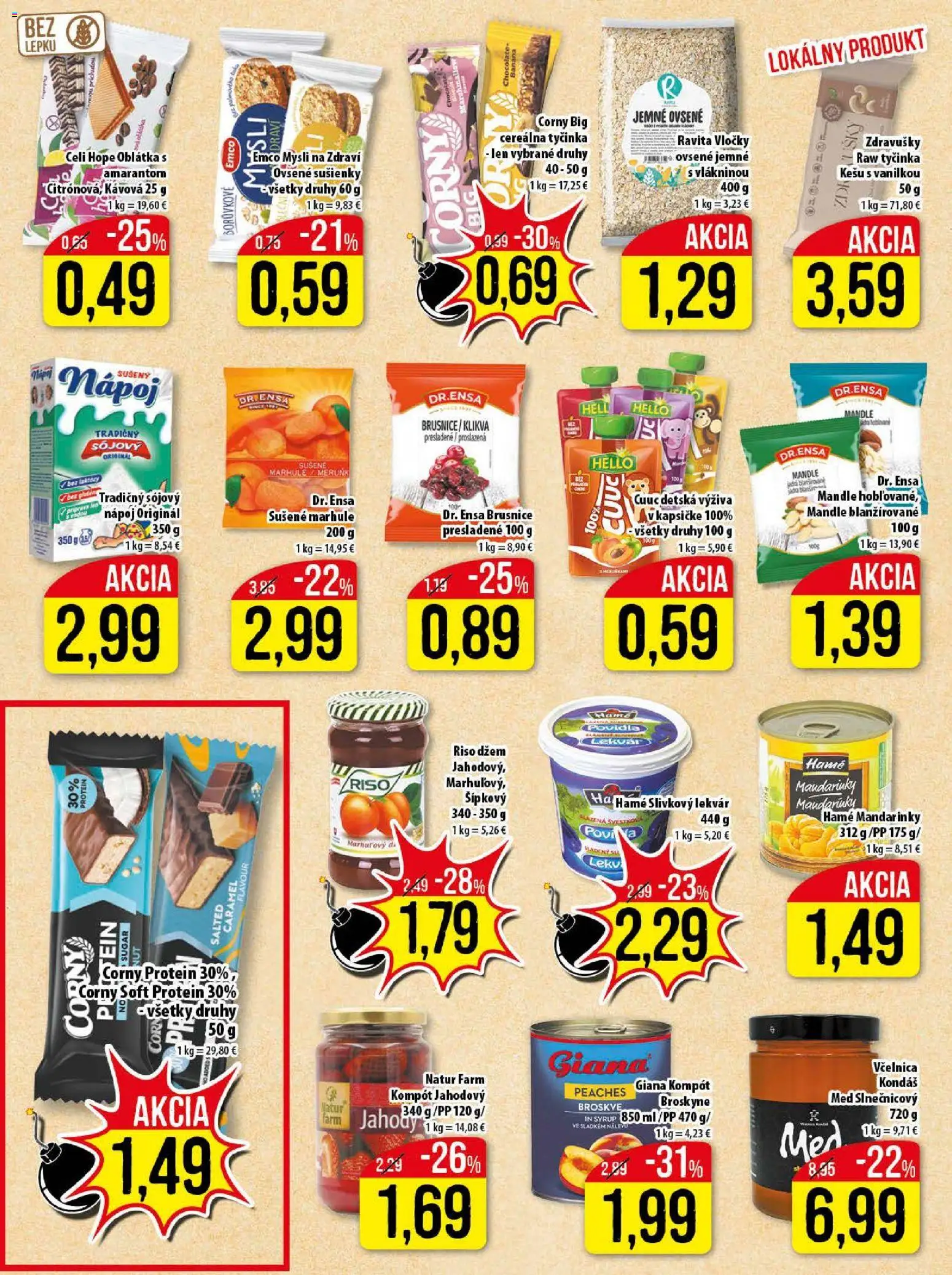 Nové Klas akcie – leták je platný od 24.11.2025 | Strana: 15 | Produkty: Mandarinky, Med, Mandle, Marhule