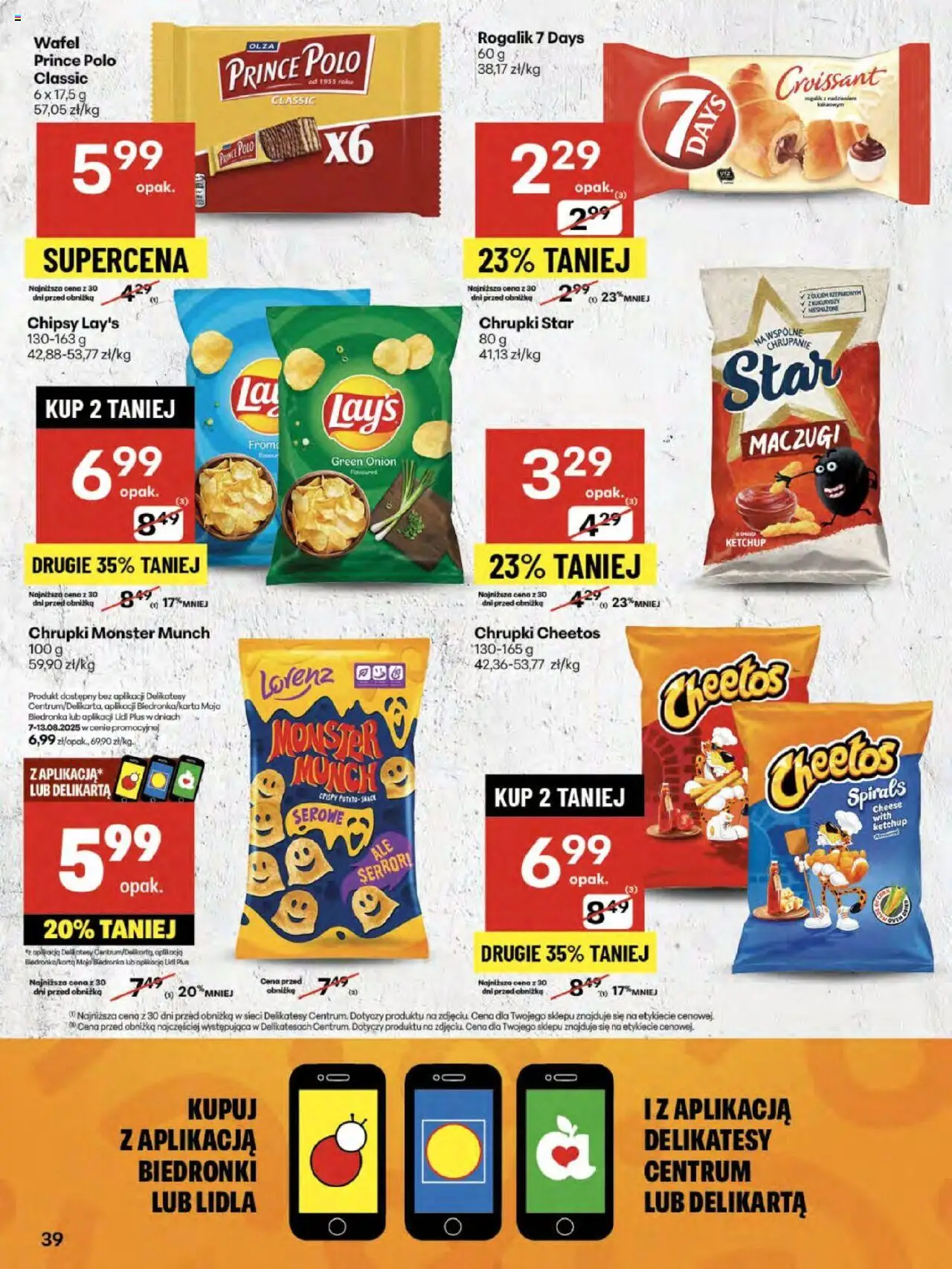 Delikatesy Centrum Gazetka - Sklepy Własne od 07.08.2025 | Strona: 39 | Produkty: Chipsy, Ketchup, Chrupki, Delikatesy