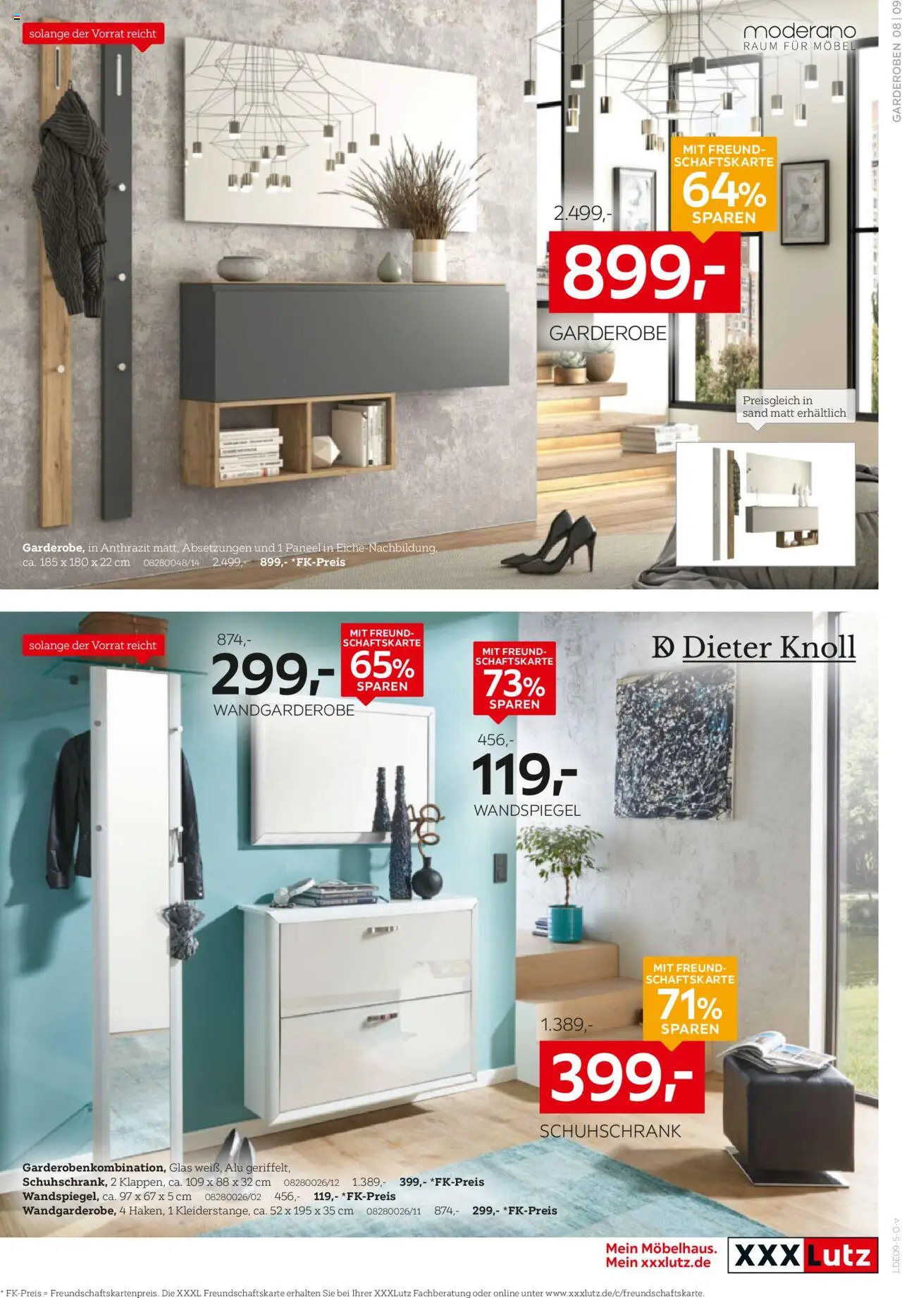 XXXL Lutz  Aufbewahrung & Deko – gültig ab 15.09.2025 | Seite: 9 | Produkte: Wandspiegel, Wandgarderobe